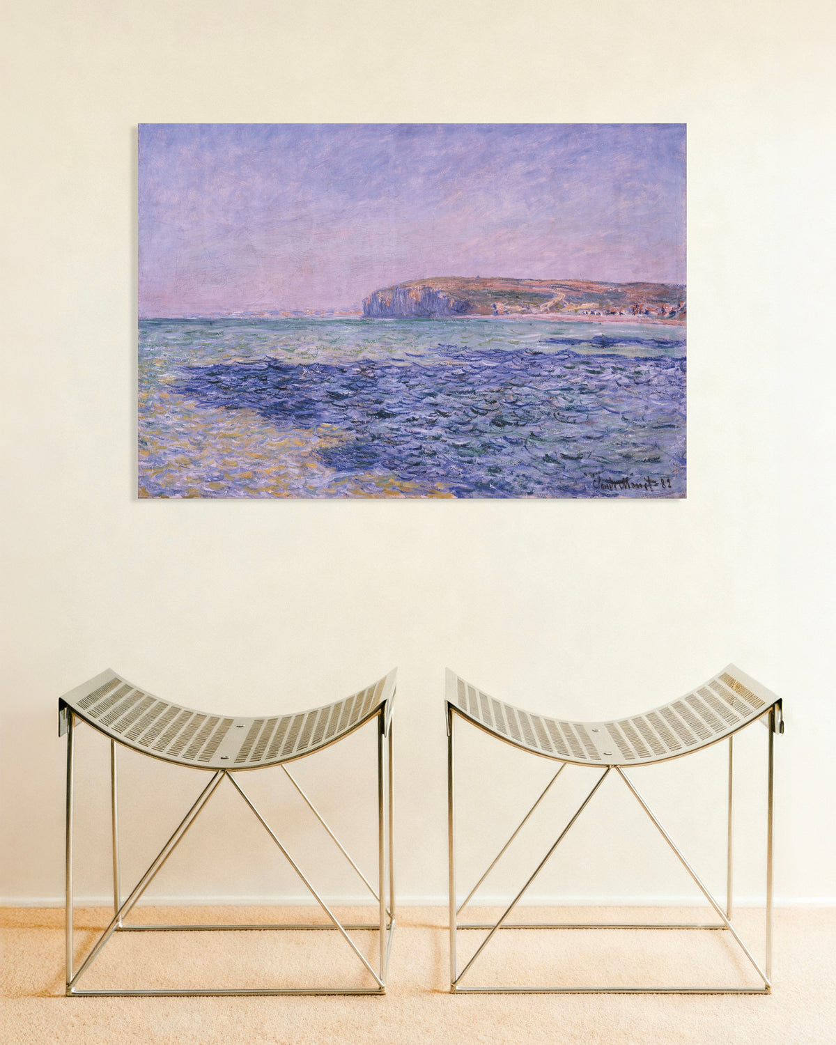 Póster Sombras sobre el mar, acantilados de Pourville (1882), de Claude Monet