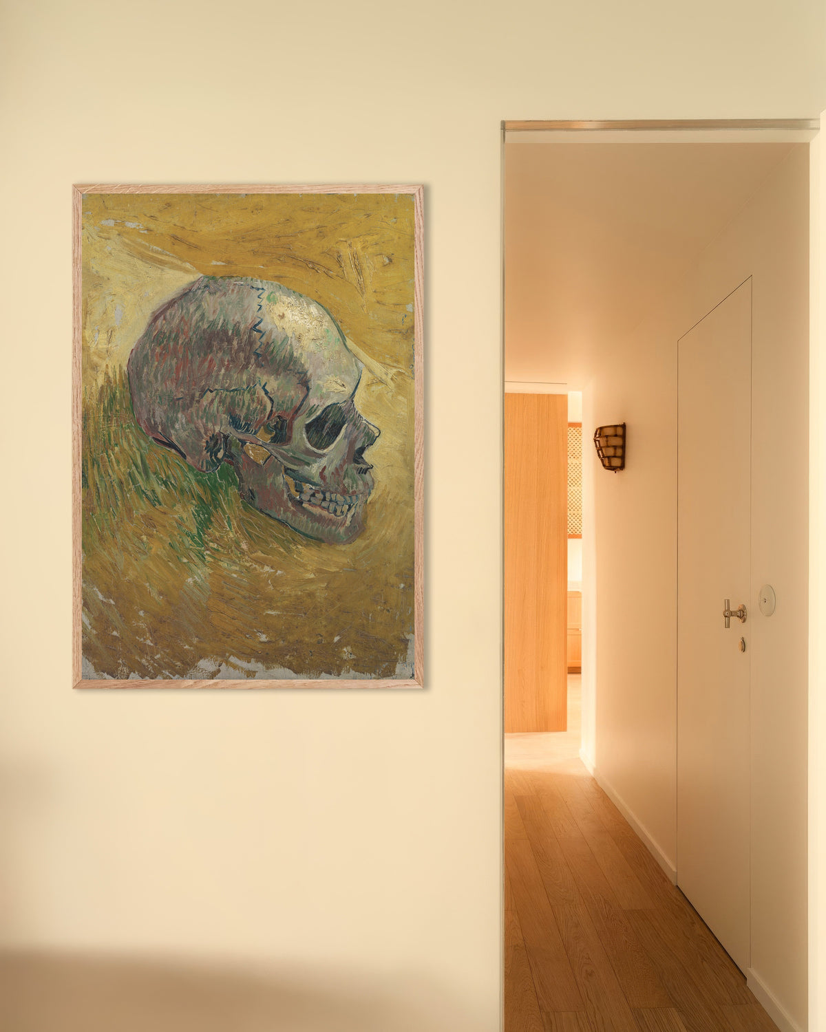 Póster de Calavera (1887), de Vincent van Gogh, con marco de madera natural