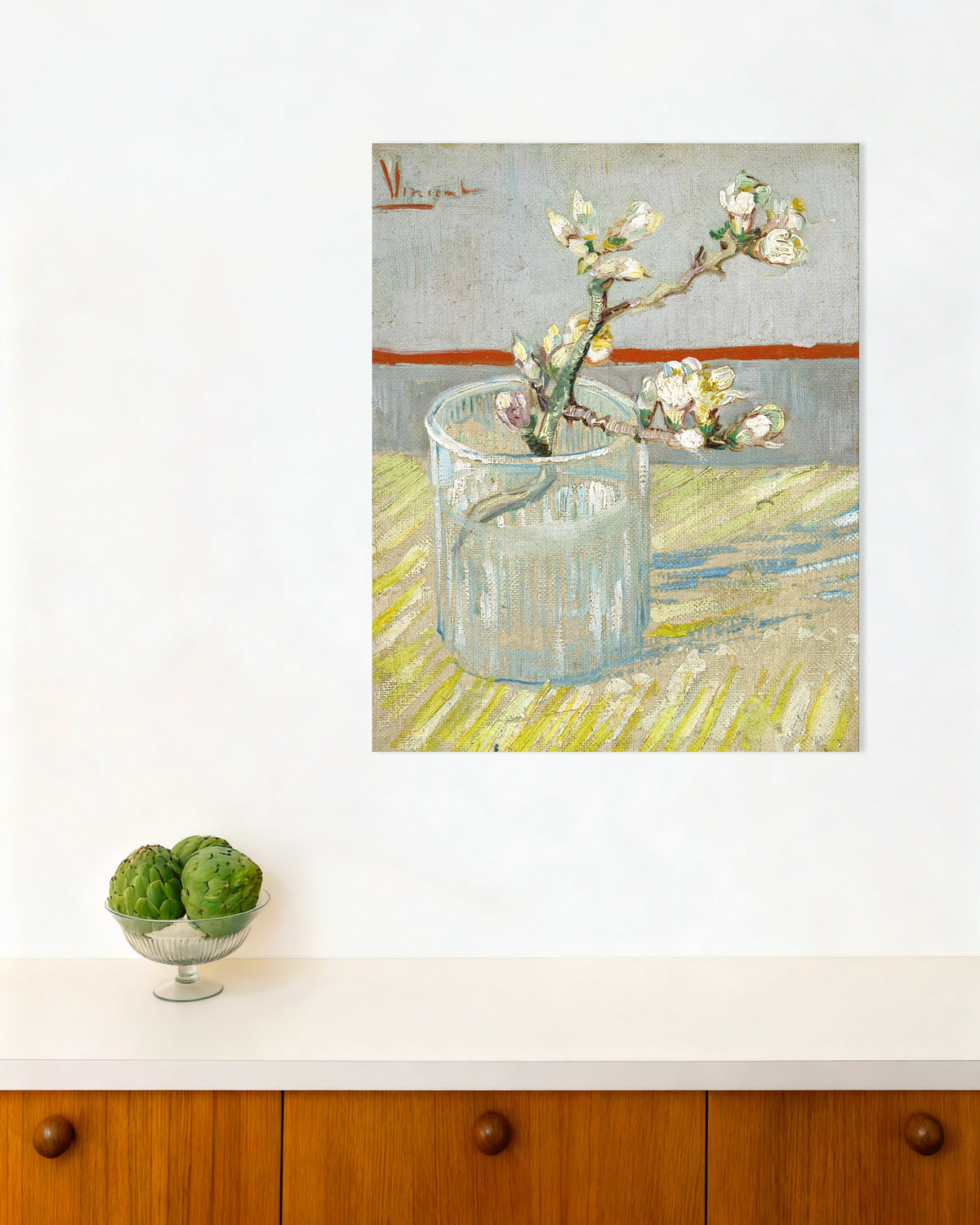 Póster de Rama de almendro en flor en un vaso (1888), de Vincent van Gogh