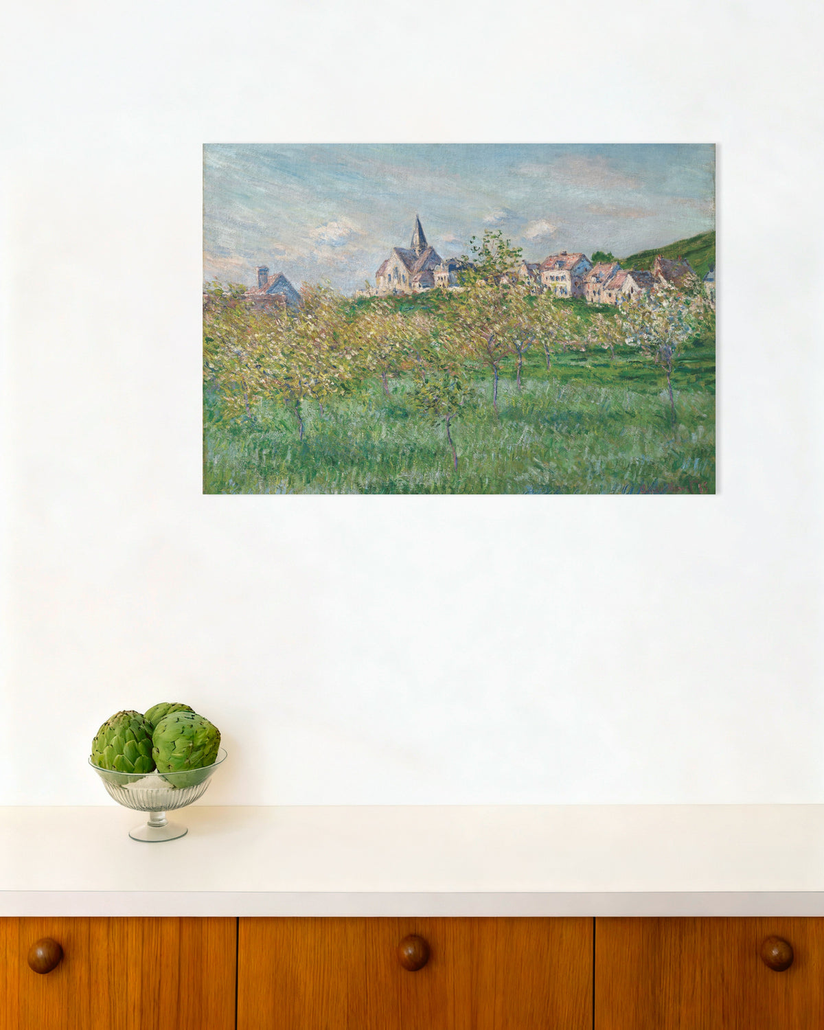 Póster Primavera en Giverny, efecto de tarde (1885), de Claude Monet