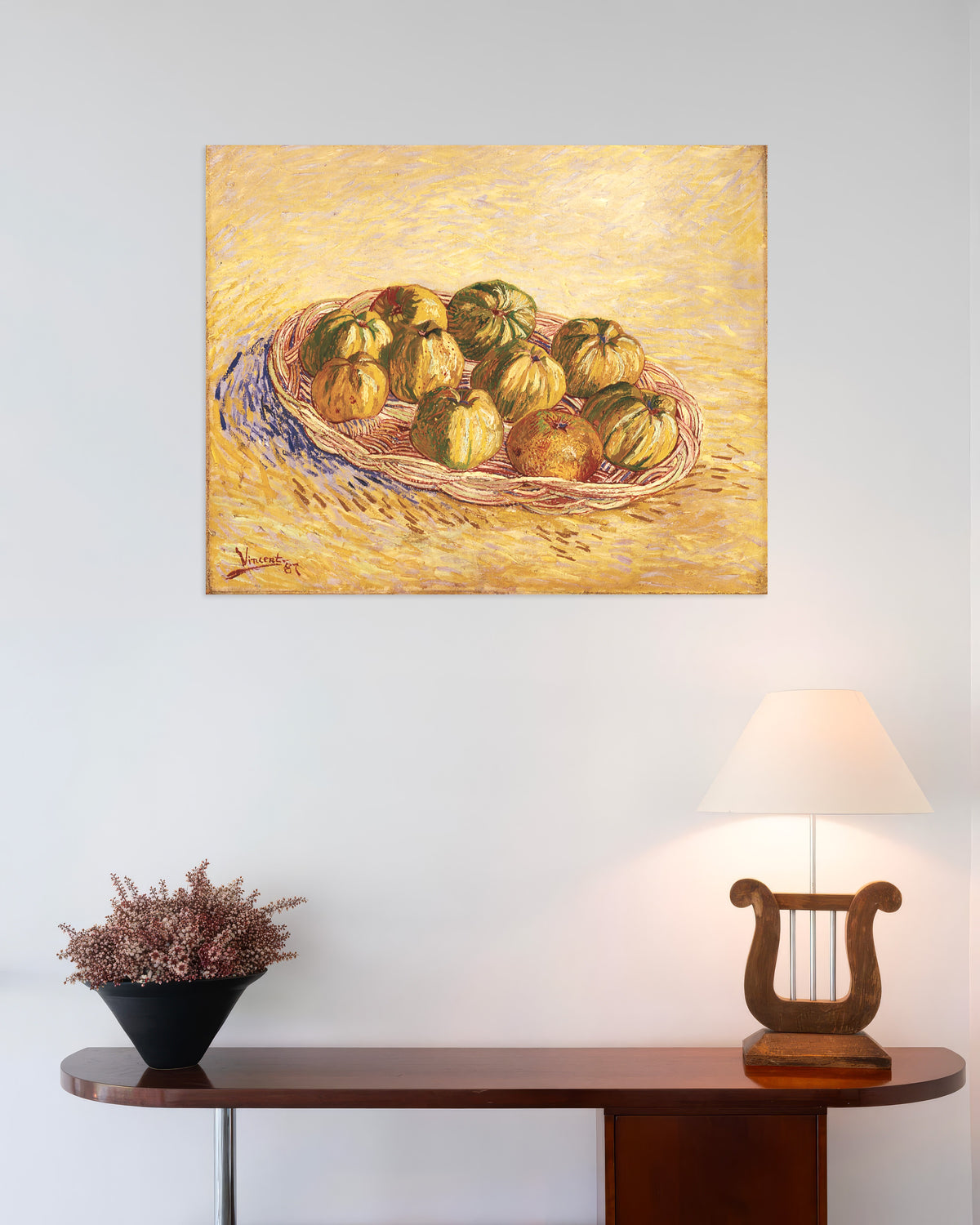 Póster de Bodegón con cesta de manzanas (1887), de Vincent van Gogh