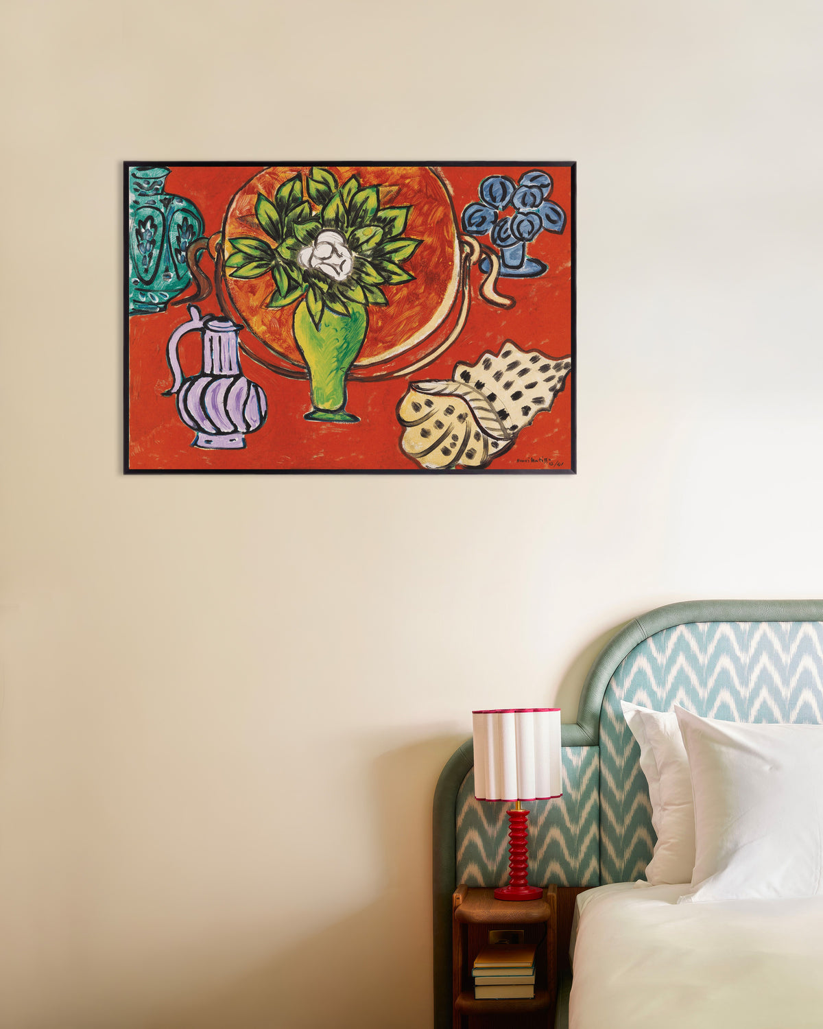 Póster de Naturaleza muerta con magnolia (1941), de Henri Matisse, con marco metálico