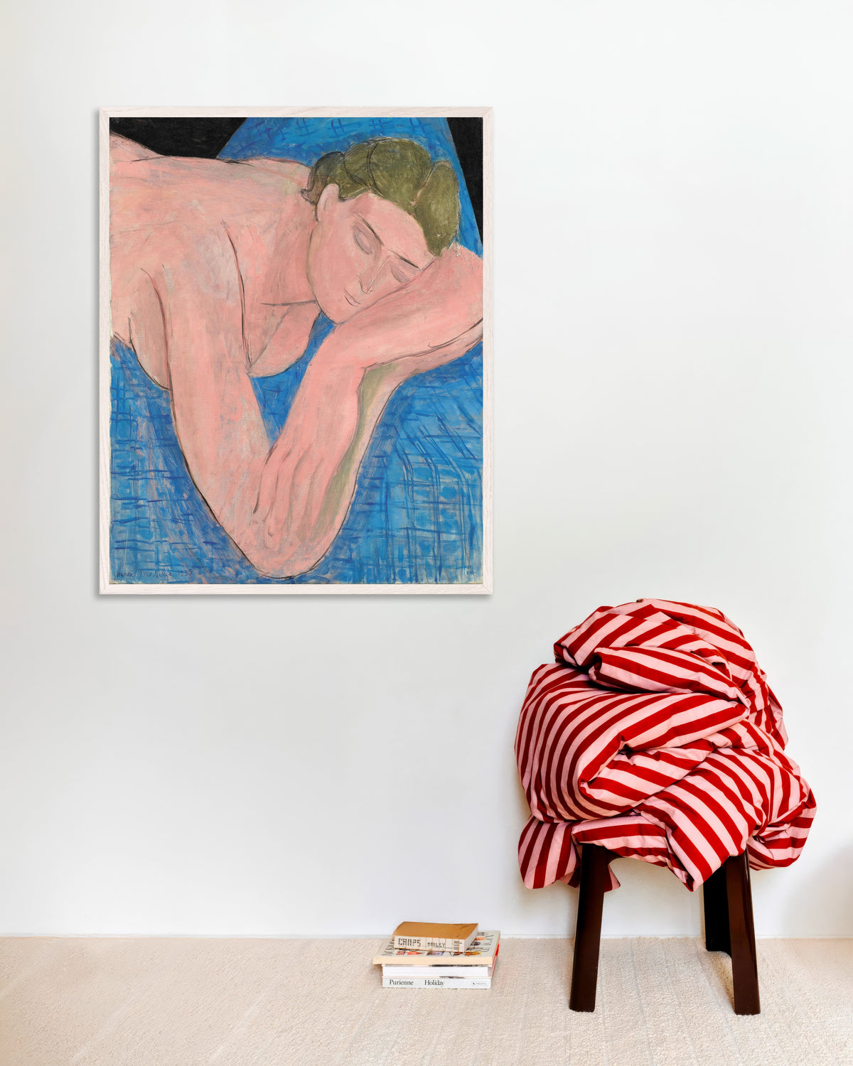 Póster de El sueño (1935), de Henri Matisse, póster con marco de madera blanco