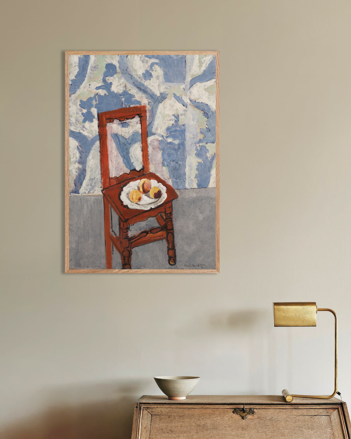 Póster de La silla Lorraine (1919), de Henri Matisse, con marco de madera natural
