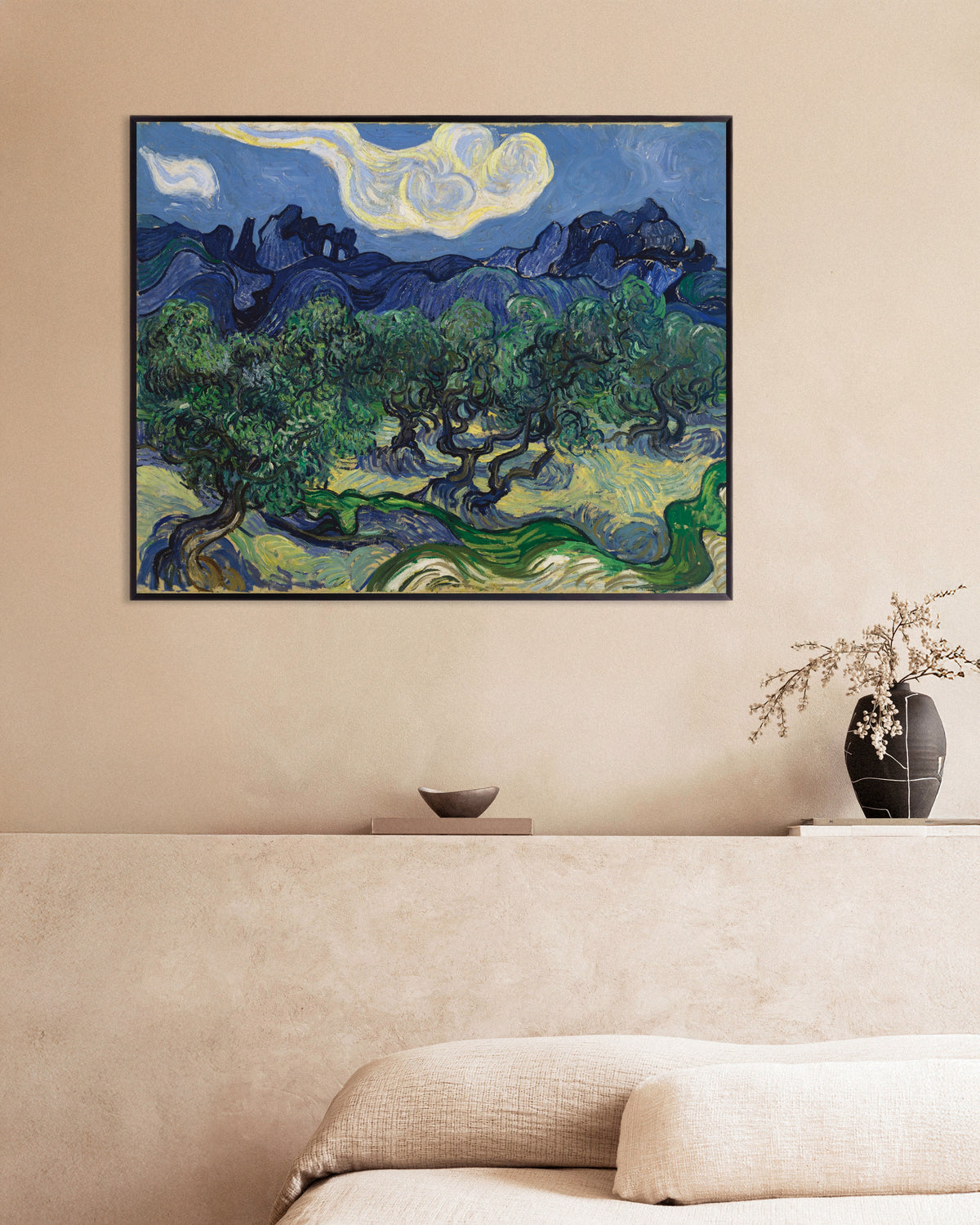 Póster de Los olivos (1889), de Vincent van Gogh, con marco metálico