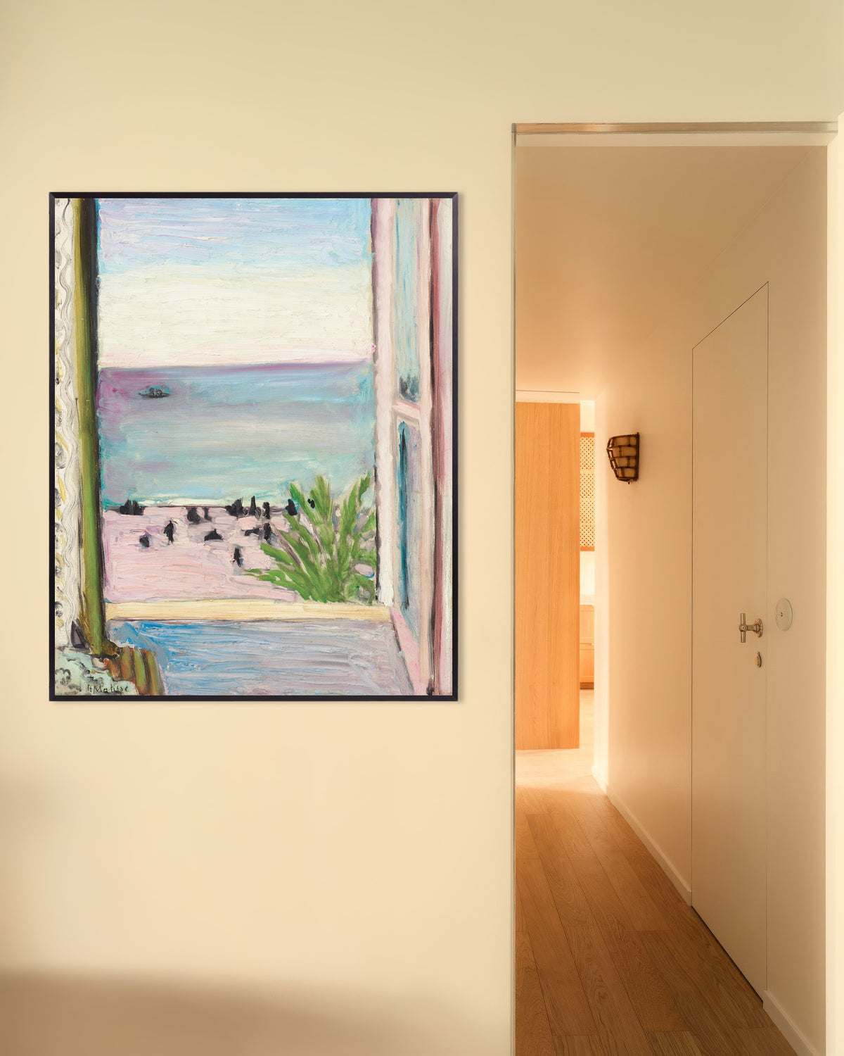Póster de La ventana abierta (1918), de Henri Matisse, con marco metálico