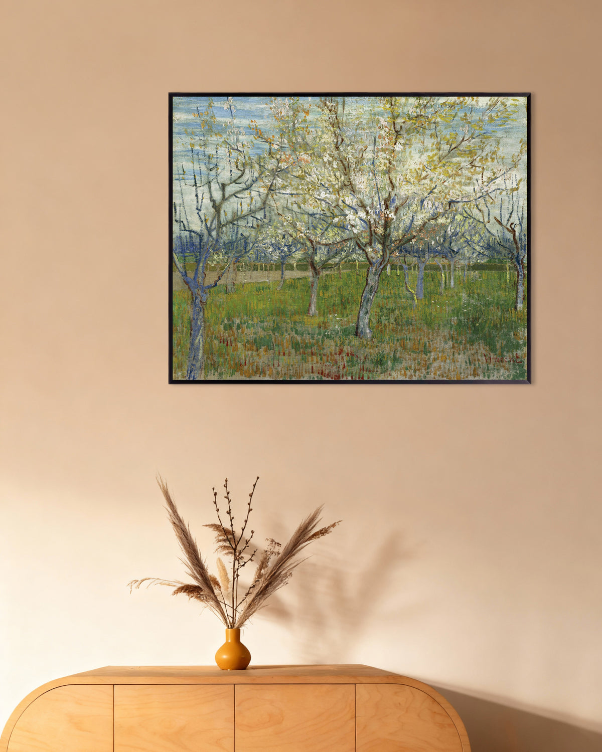 Póster El huerto rosa (1888), de Vincent van Gogh, con marco metálico
