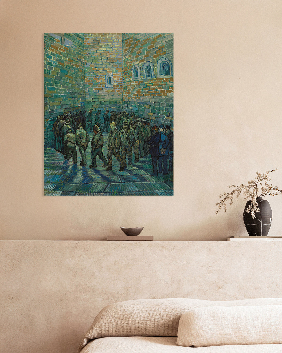 Póster de El patio de la prisión, según Doré (1890), de Vincent van Gogh