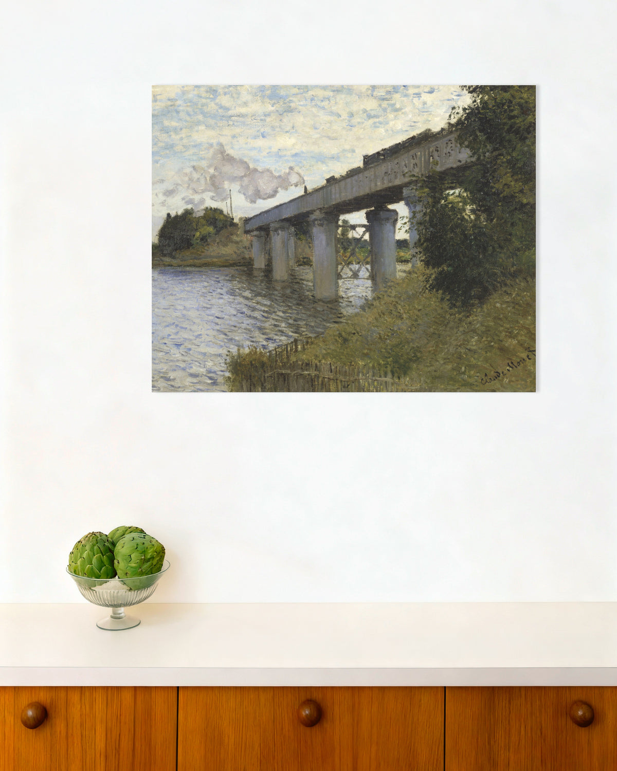 Póster El puente del ferrocarril en Argenteuil (1873–1874), de Claude Monet