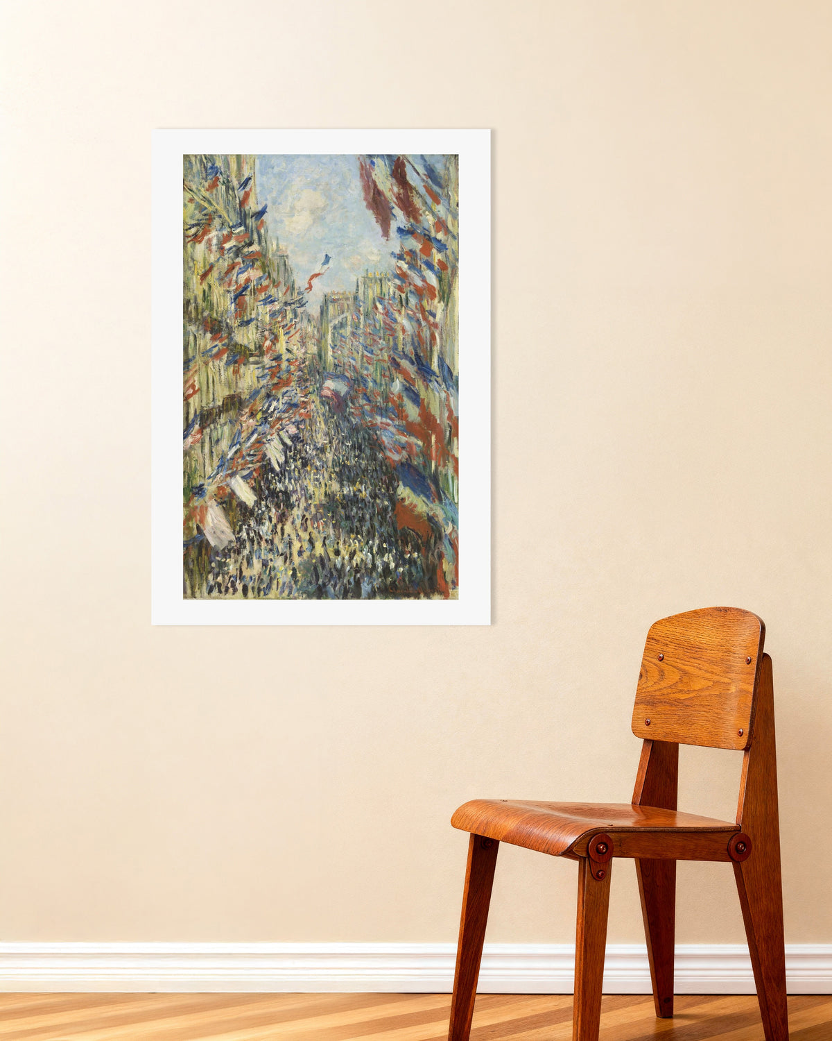 Póster La calle Montorgueil en París, fiesta del 30 de junio de 1878, de Claude Monet