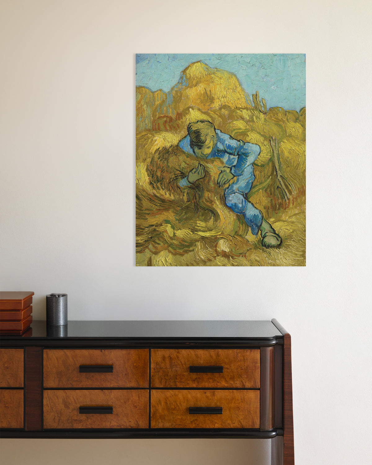 Póster de El atador de gavillas, según Millet (1889), de Vincent van Gogh
