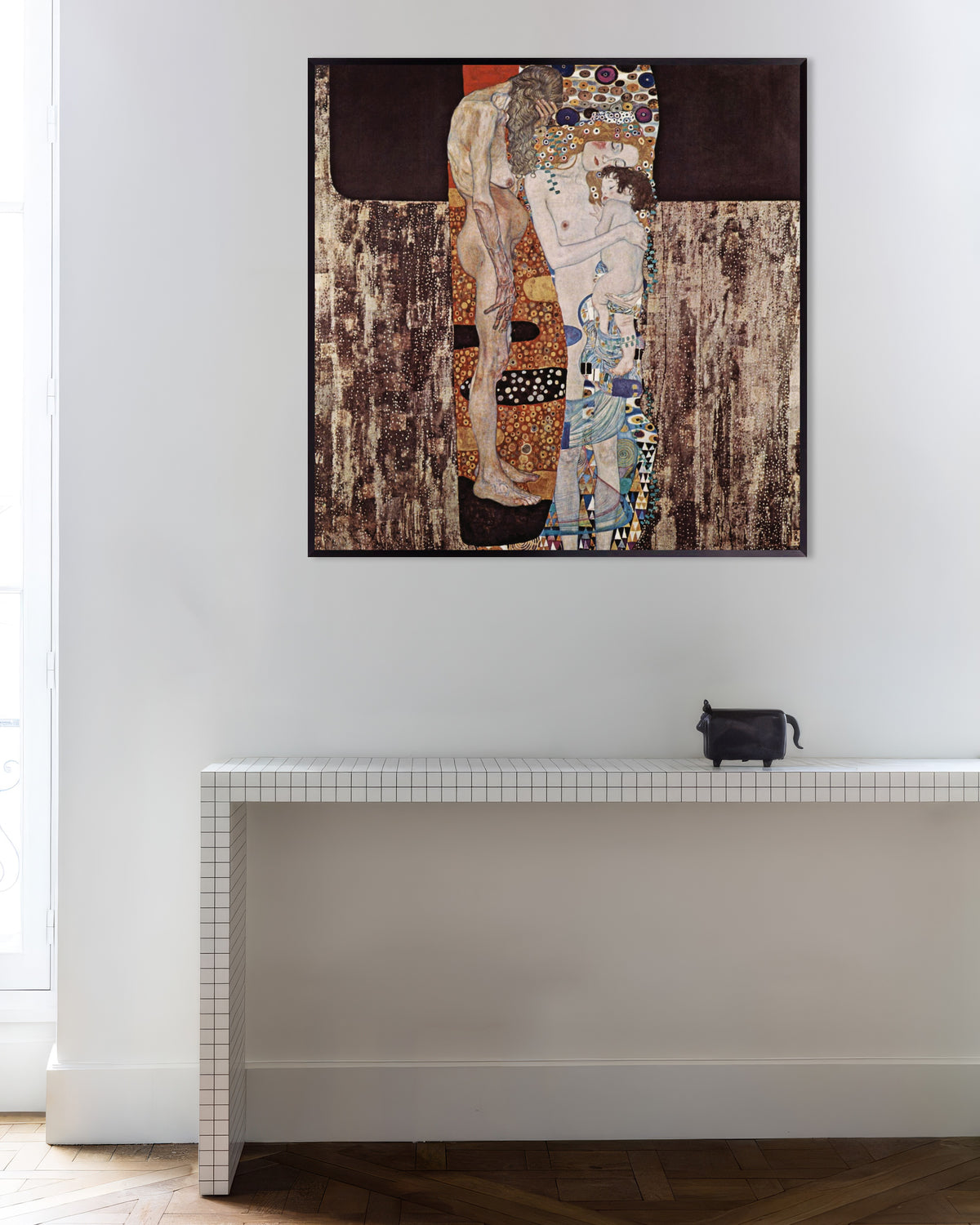 Póster Las tres edades de la mujer (1905), de Gustav Klimt, con marco metálico
