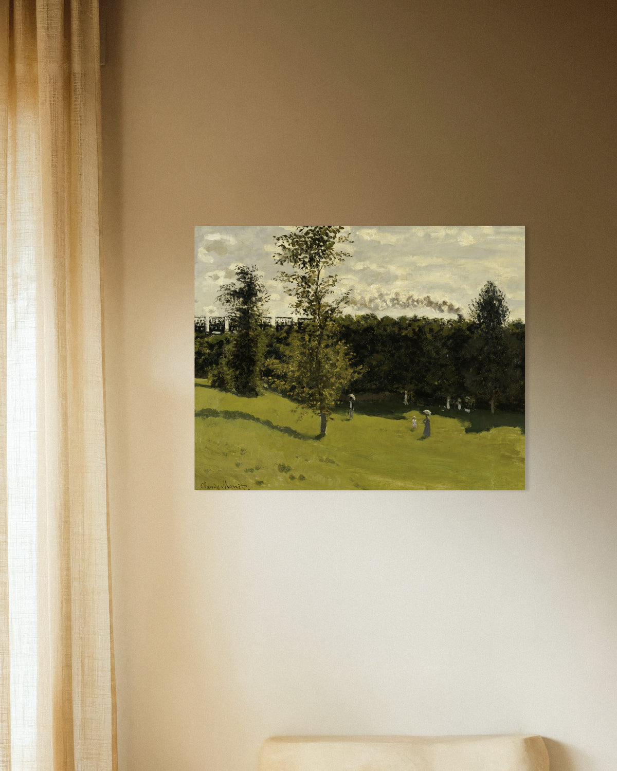 Póster Tren en el campo (hacia 1870), de Claude Monet