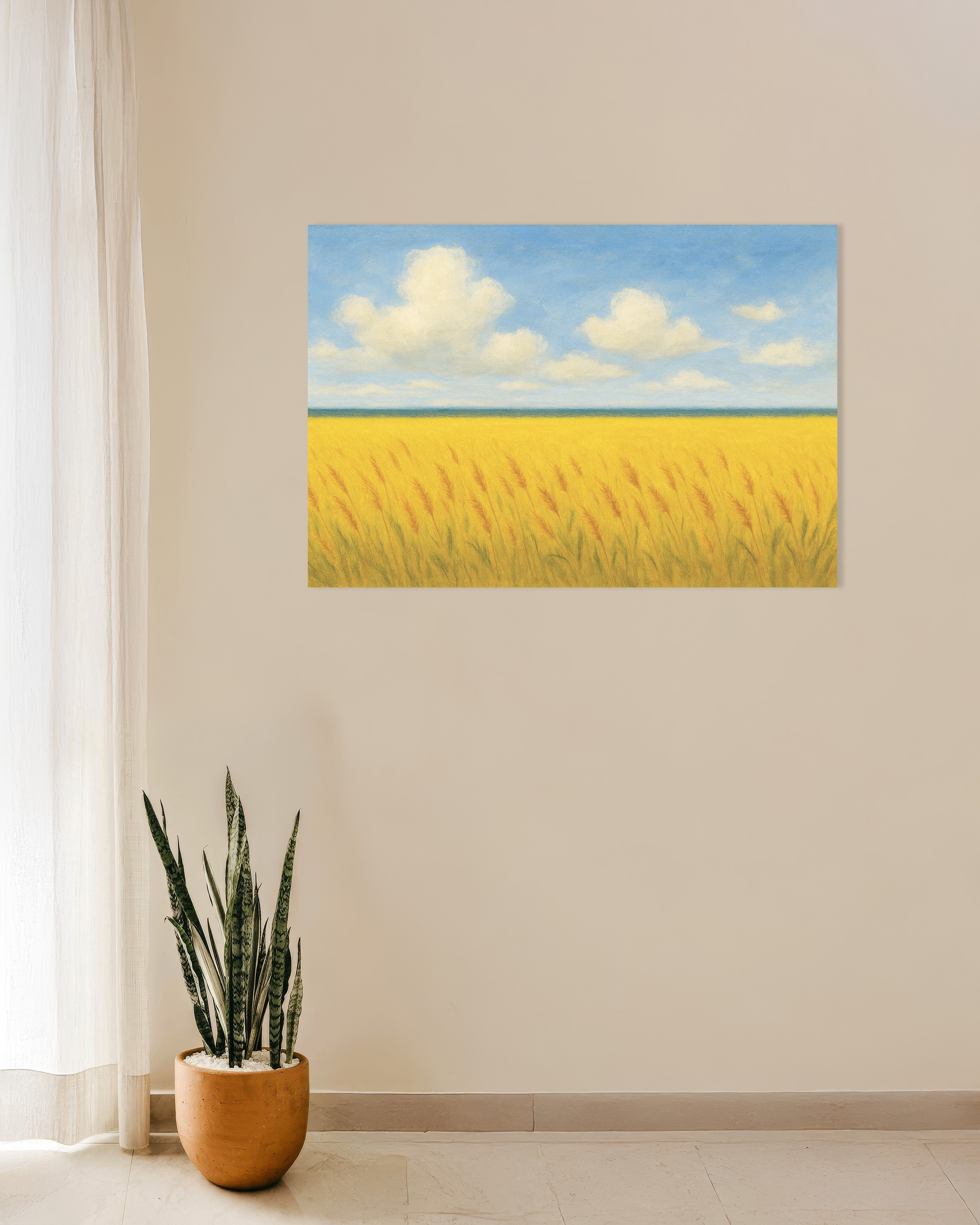 Poster of Ukraine poster - Wheat field and blue sky