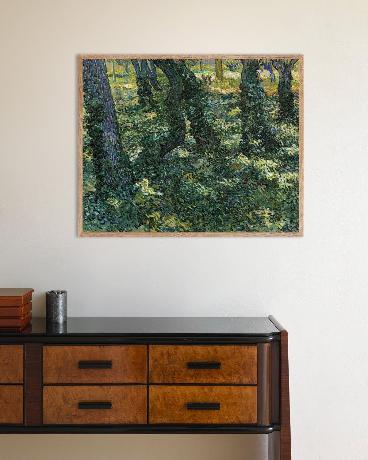 Póster de Sotobosque (1887), de Vincent van Gogh, con marco de madera natural