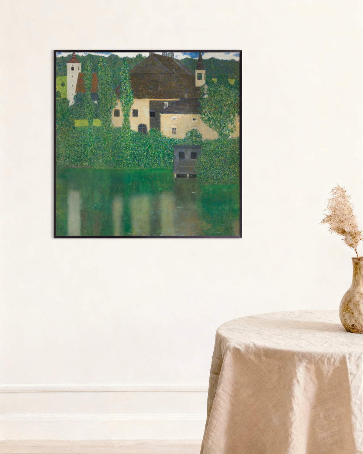 Póster de Castillo de agua (1908–1909), de Gustav Klimt, con marco metálico