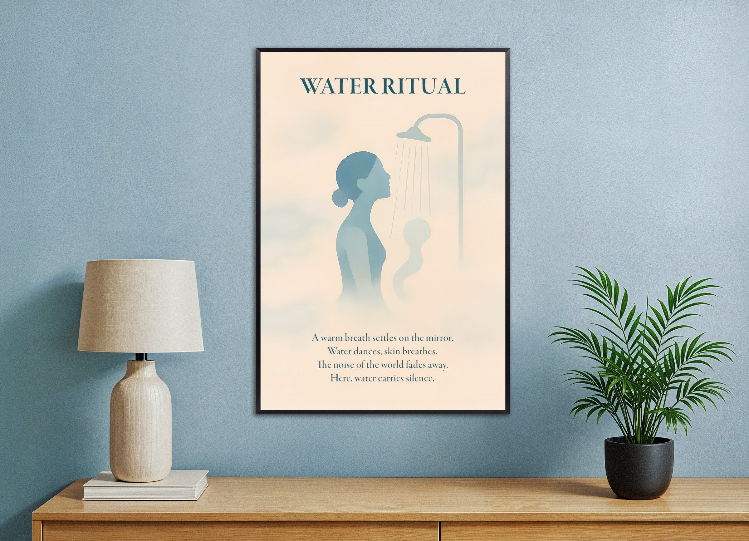 Poster of Water Ritual Art Print – Calm Bathroom Poster, with metal frame