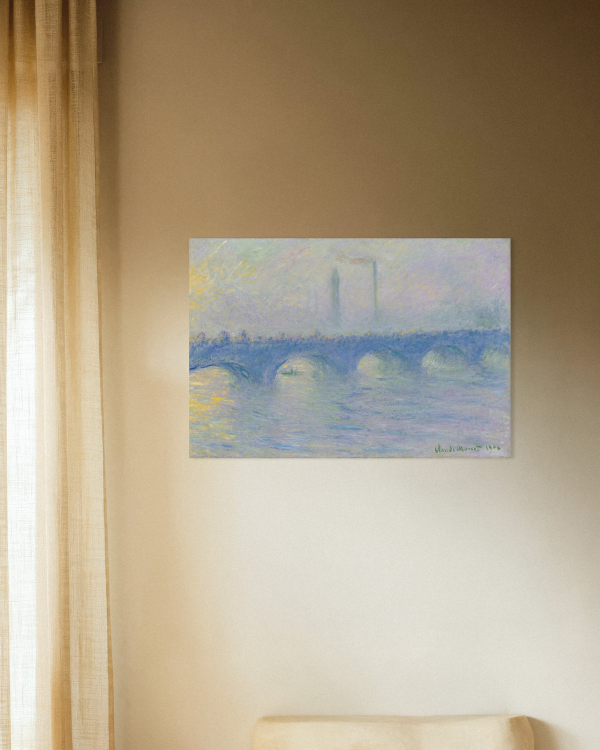 Póster El puente de Waterloo, efecto de bruma (1904), de Claude Monet