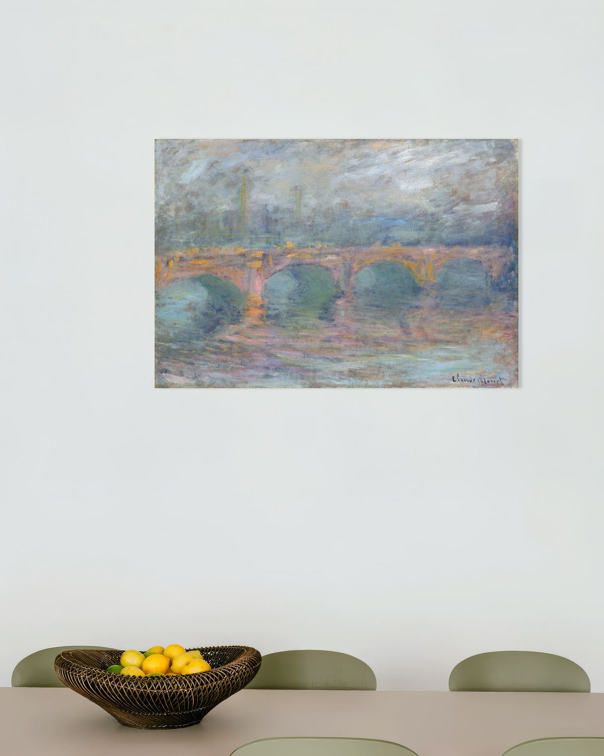 Póster El puente de Waterloo, Londres, al atardecer (1904), de Claude Monet