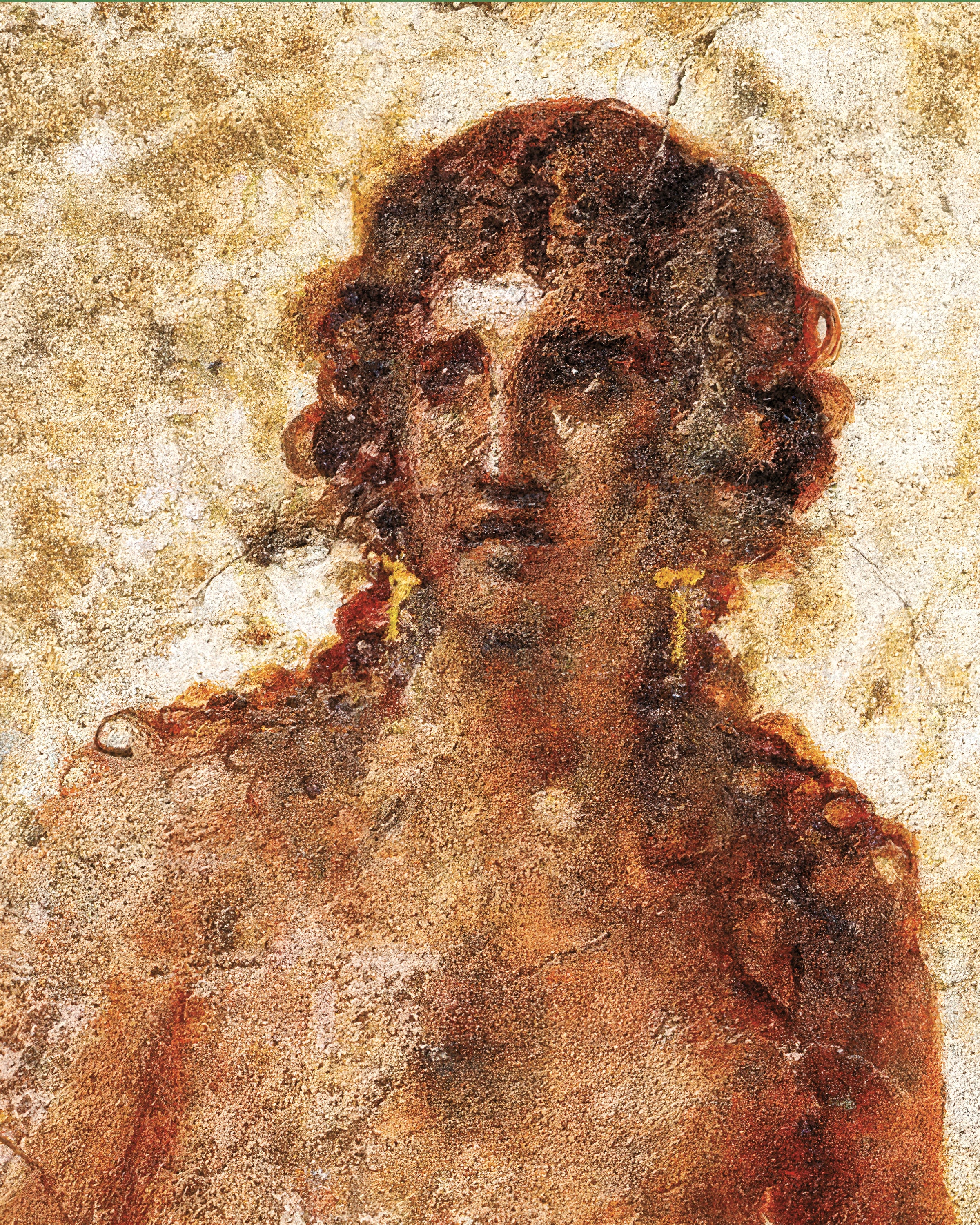 Póster fresco de mujer llevando un cubo de agua