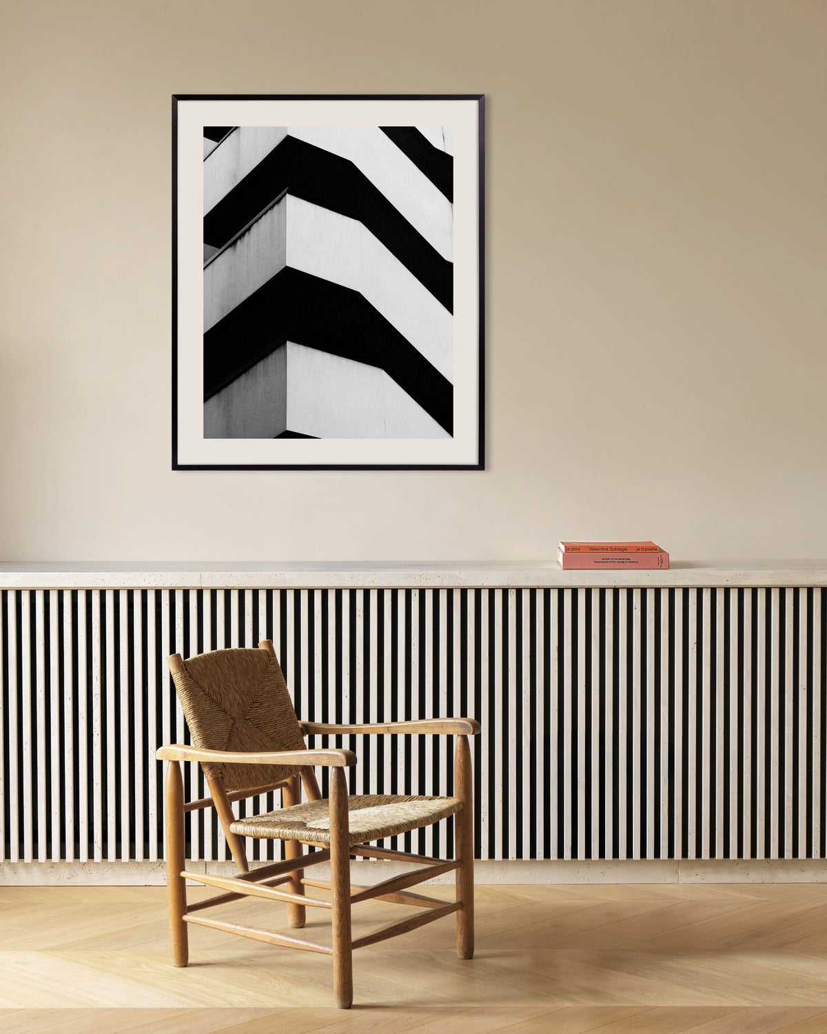 Póster «Balcones de hormigón en zigzag», con marco metálico