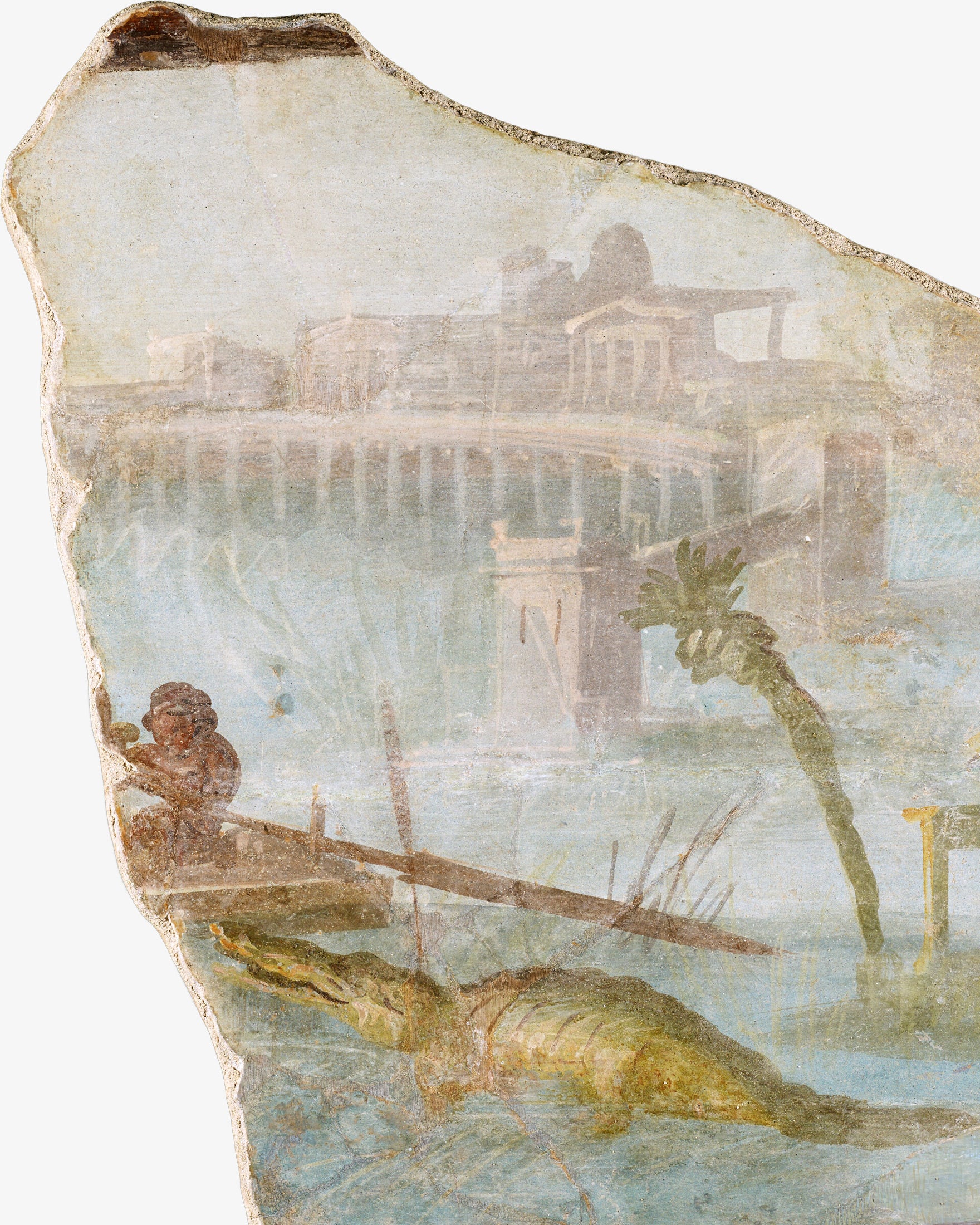 Fragmento de Fresco de Pompeya con Paisaje Nilótico - Lámina decorativa Póster