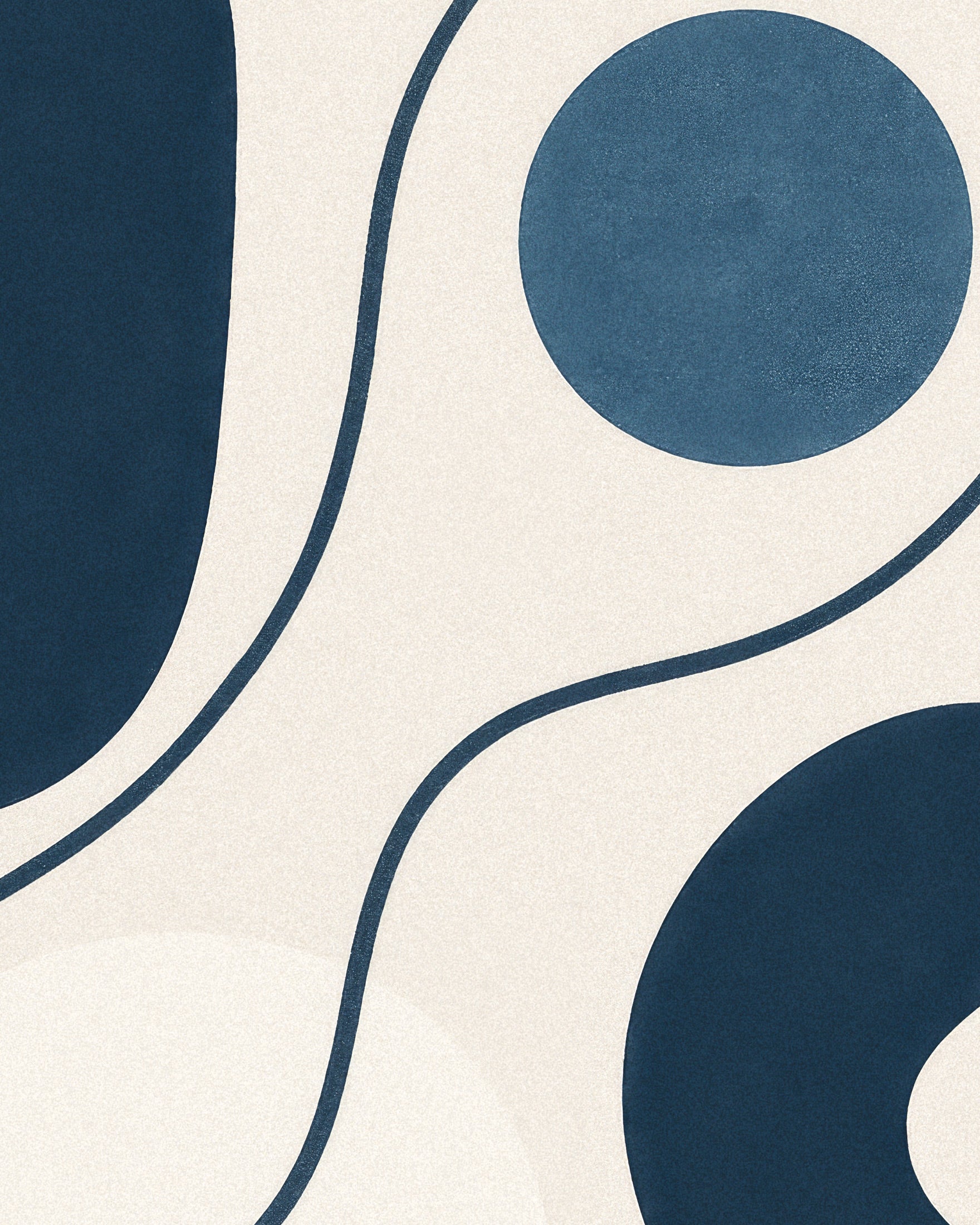 Inflections 01 – arte lineal abstracto moderno en azul Póster