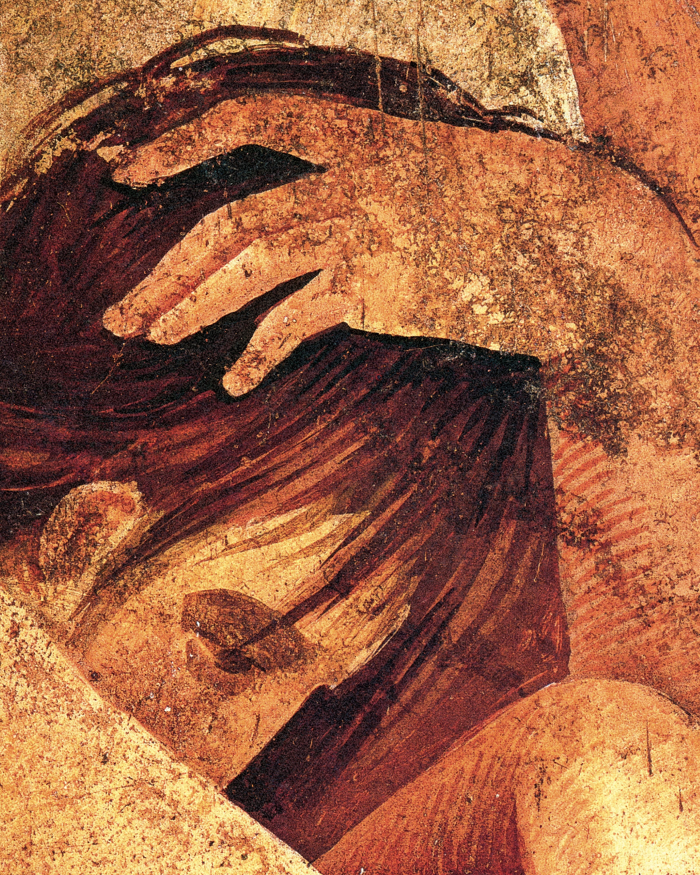 Mujer consolando a iniciada de la Villa de los Misterios Póster