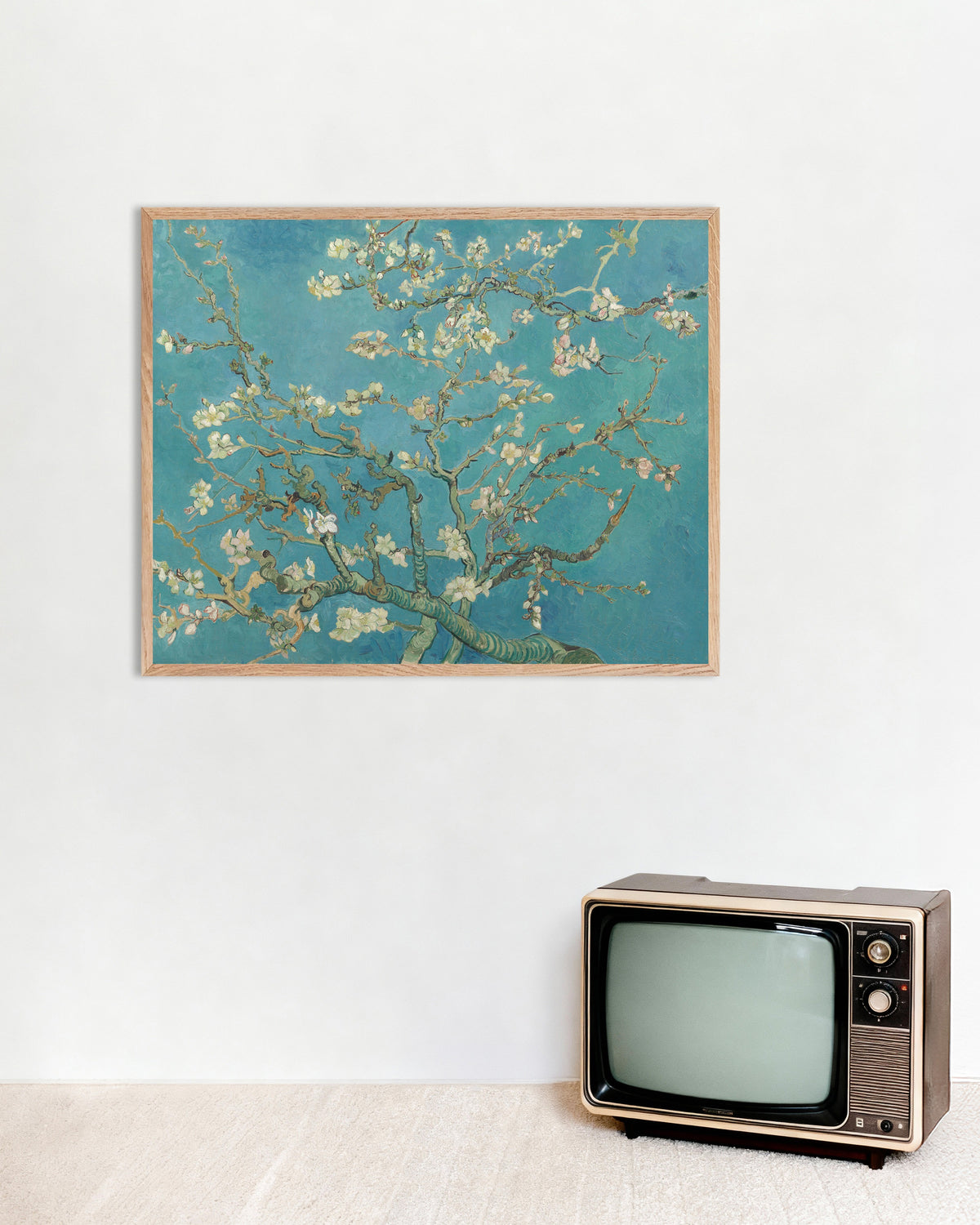 Póster Almendro en flor (1890), de Vincent van Gogh, con marco de madera natural