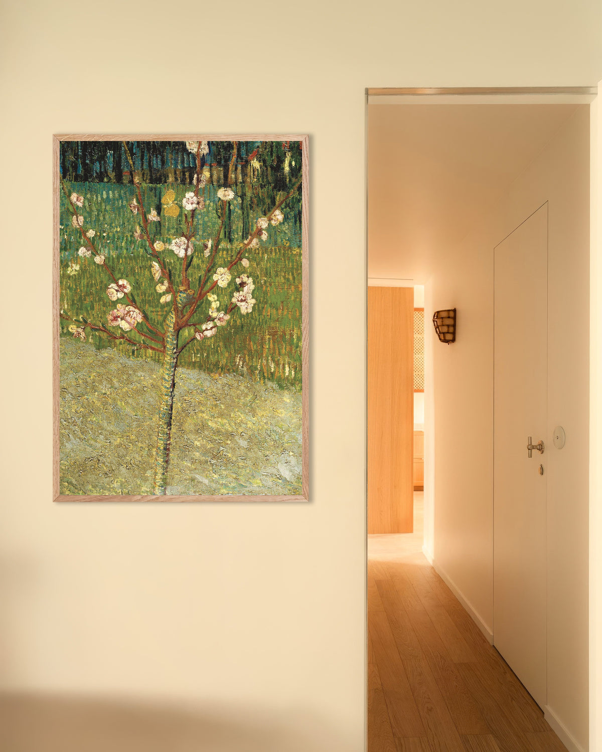 Póster de Almendro en flor (1888), de Vincent van Gogh, con marco de madera natural