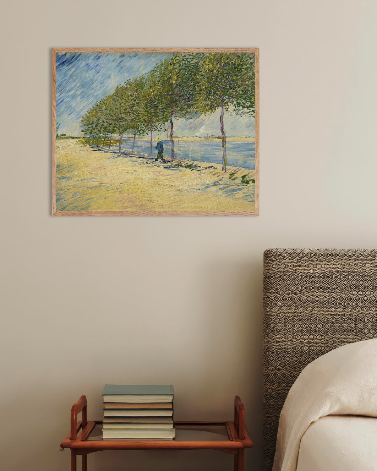 Póster de A orillas del Sena (1887), de Vincent van Gogh, con marco de madera natural
