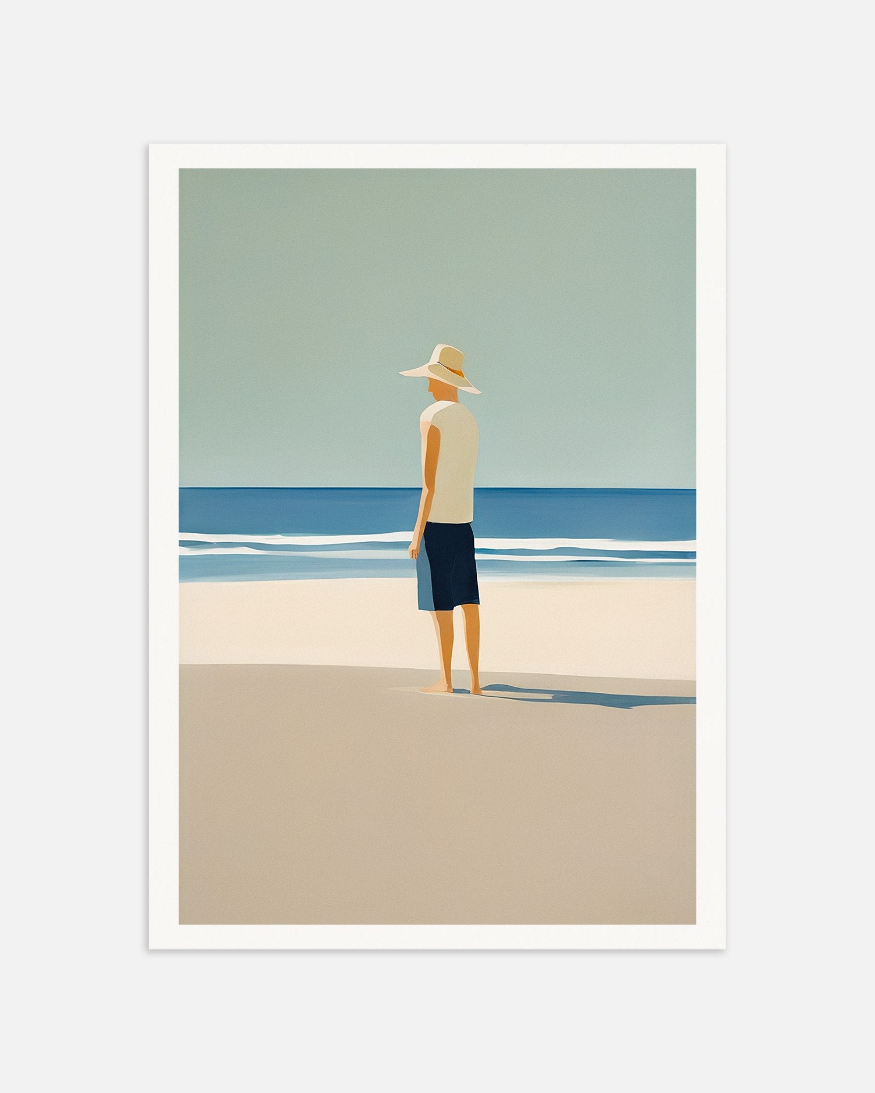 Poster of André at the beach, portrait - Minimalist Coastal Art Print, thumbnail