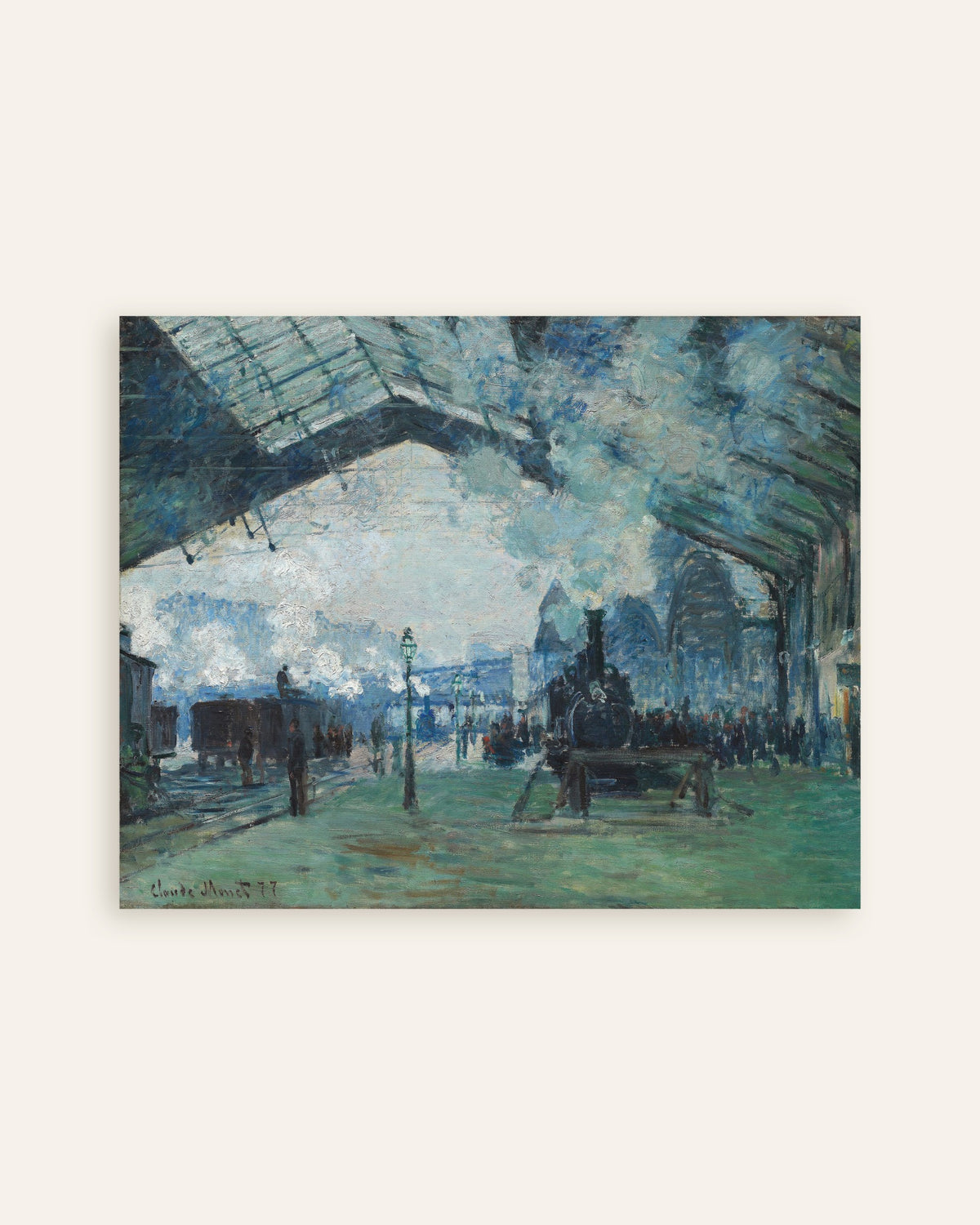 Póster Llegada del tren de Normandía, estación de Saint-Lazare (1877), de Claude Monet, miniatura