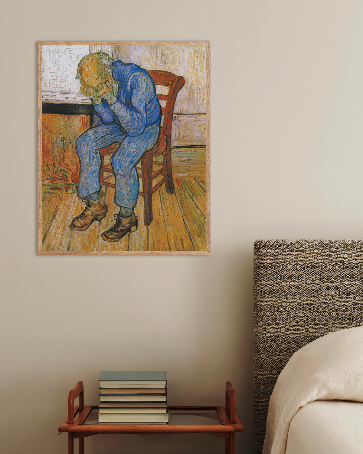 Póster de A las puertas de la eternidad (1890), de Vincent van Gogh, con marco de madera natural