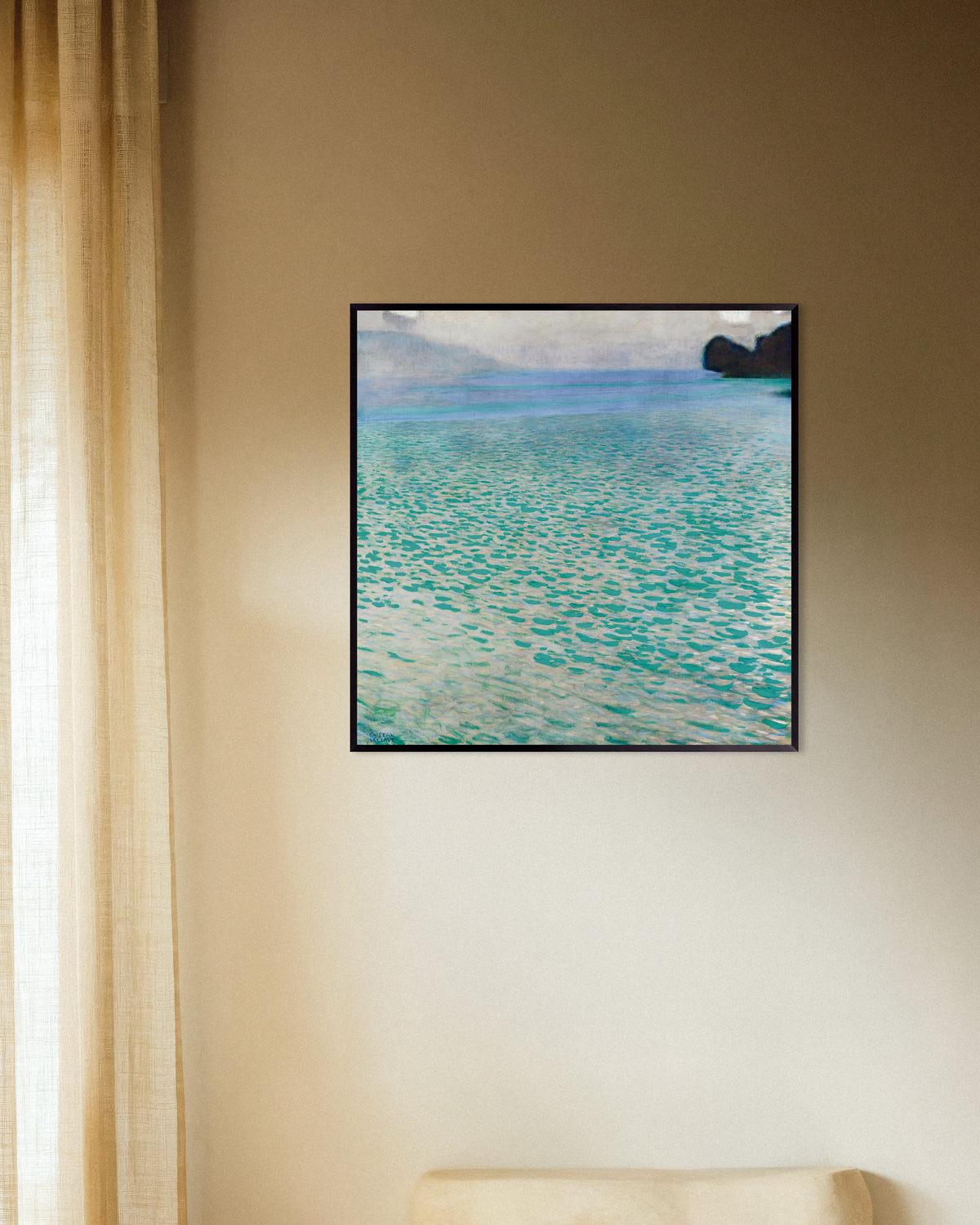 Póster Attersee (1900), de Gustav Klimt, con marco metálico