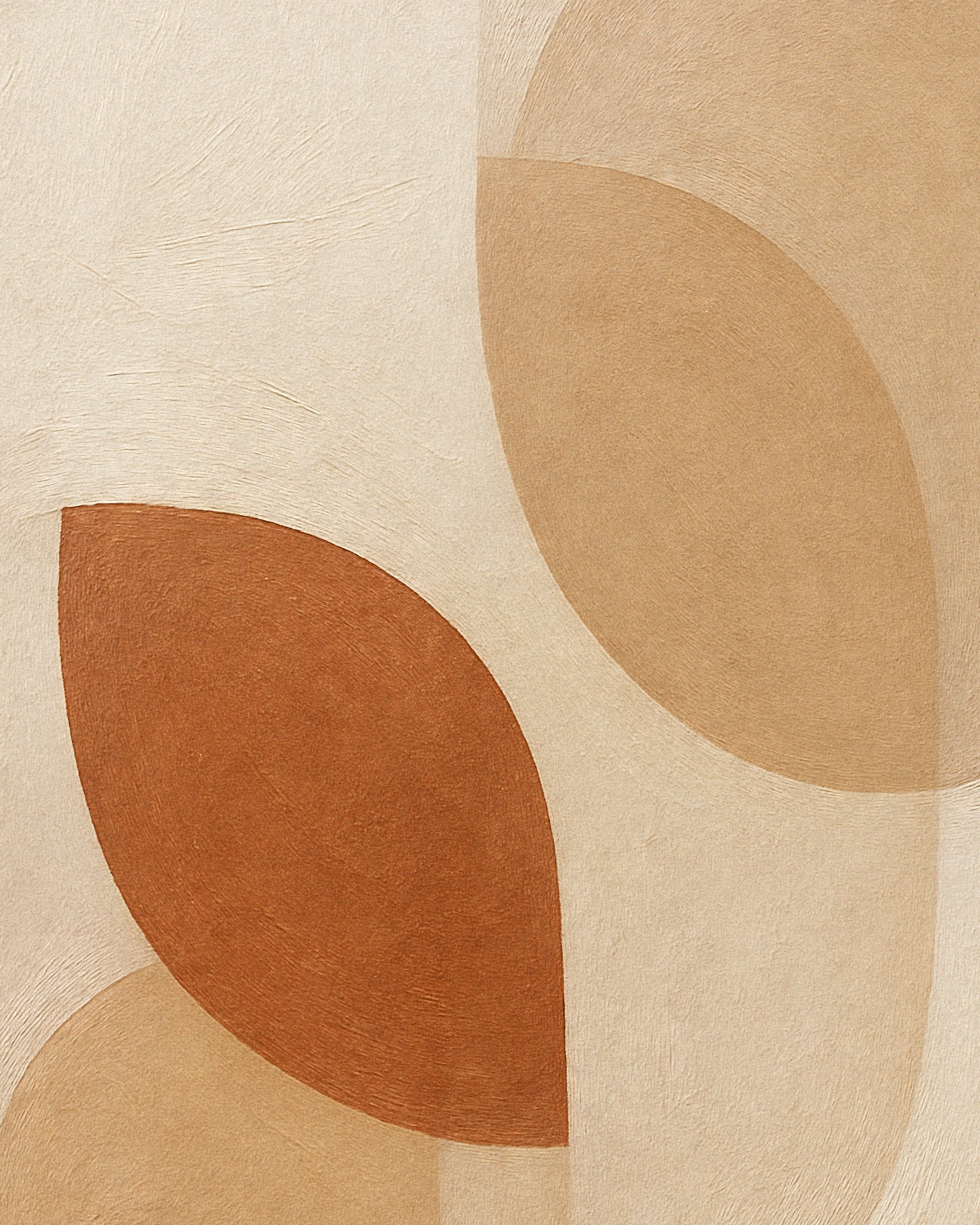 Hojas de otoño – formas abstractas de hojas en tonos tierra Póster