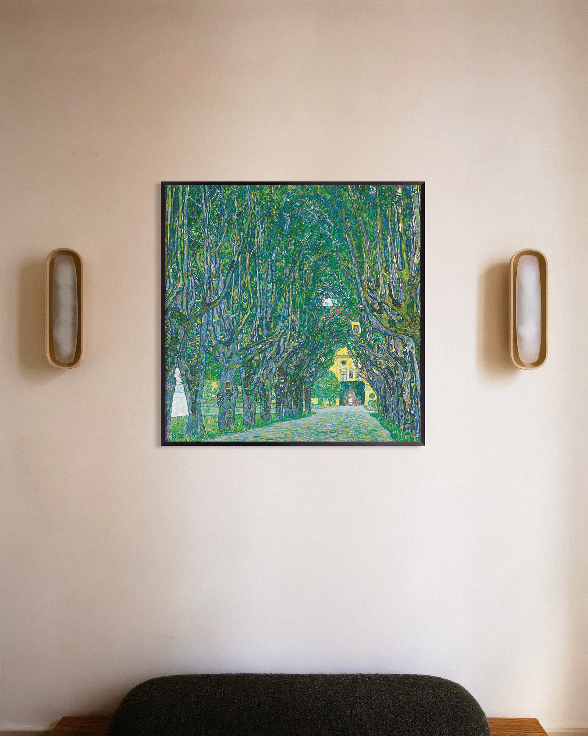 Póster Avenida hacia el castillo de Kammer (1912), de Gustav Klimt, con marco metálico