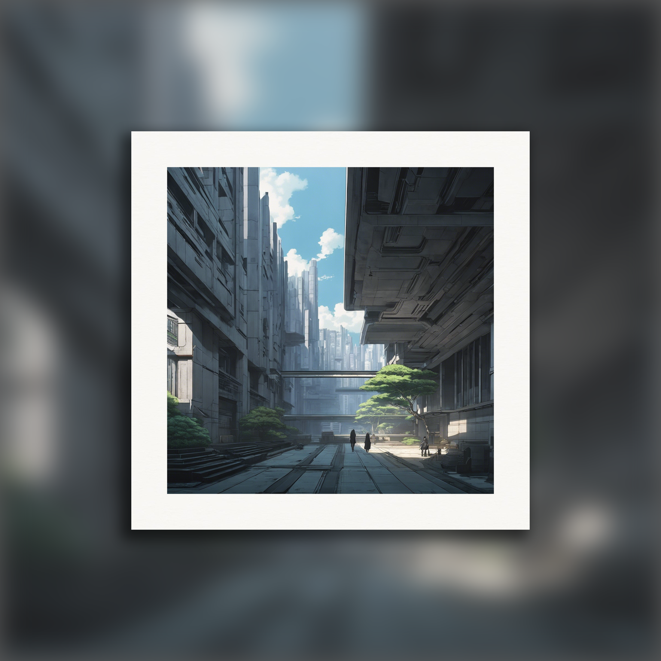 Fantasma en la cáscara, arquitectura brutalista, ciudad - Póster