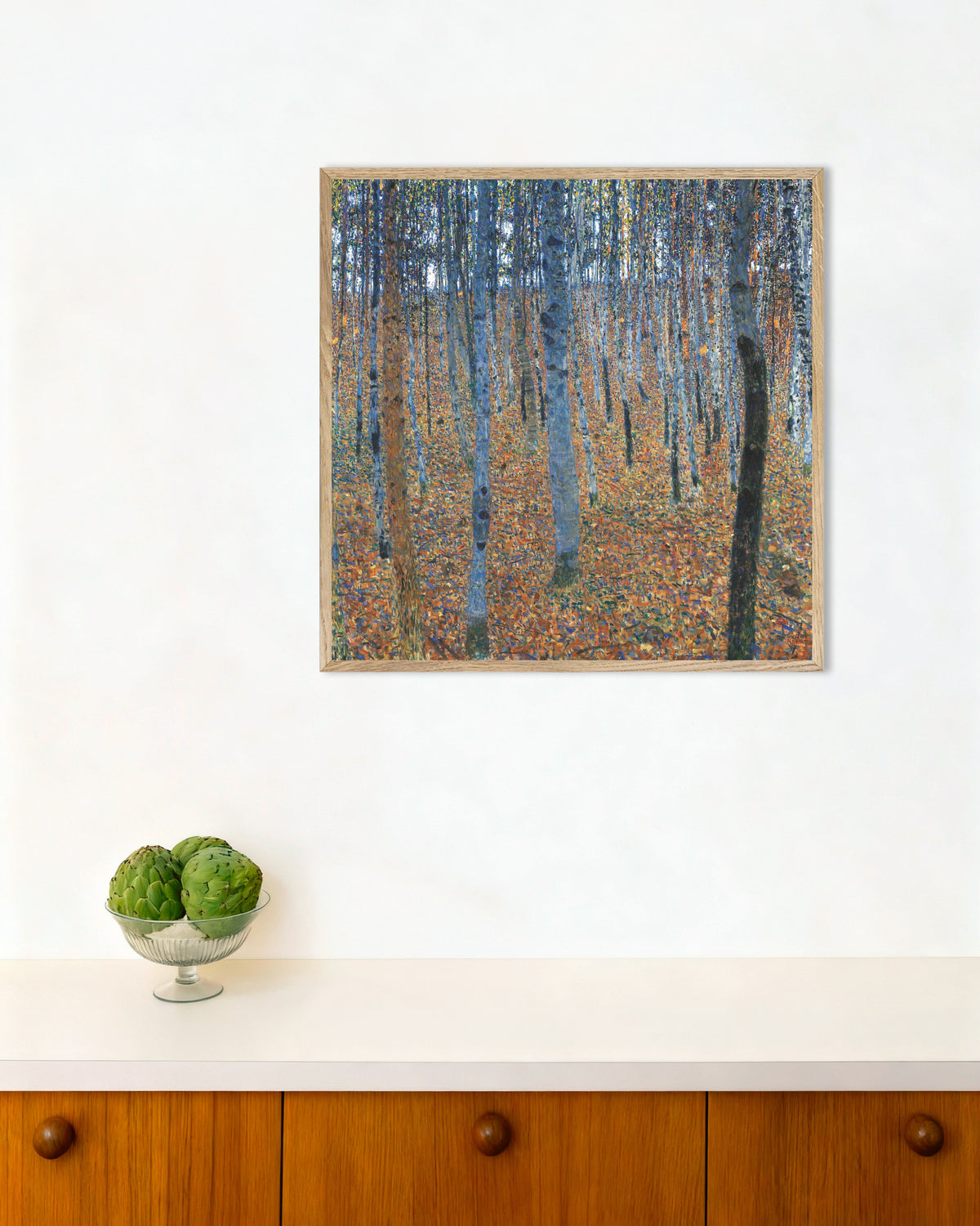 Póster Hayedo I (1902), de Gustav Klimt, con marco de madera natural