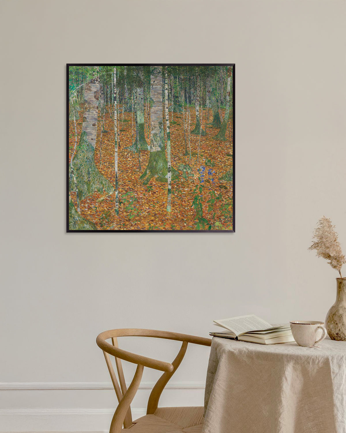 Póster Bosque de abedules (1903), de Gustav Klimt, con marco metálico