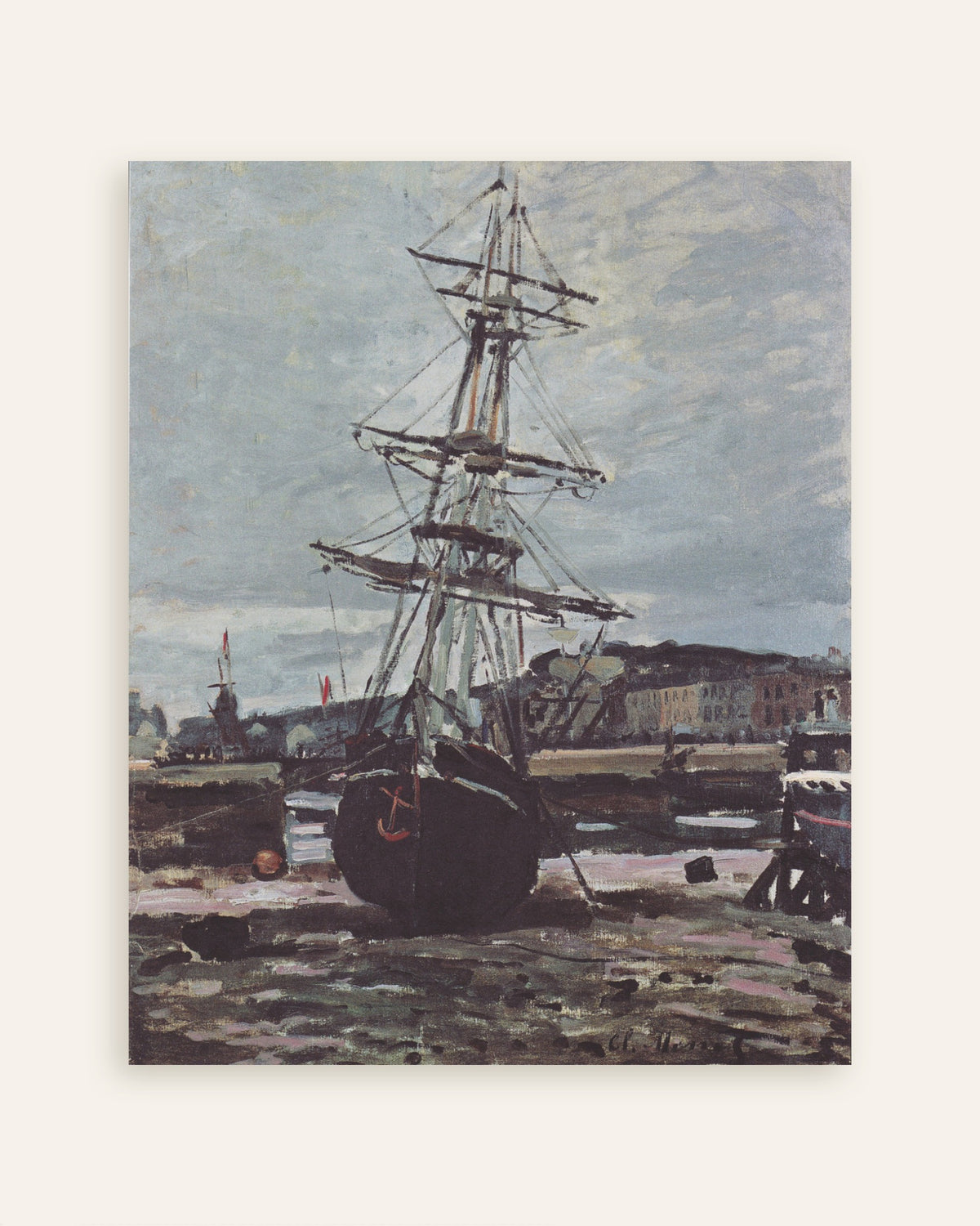Póster Barco varado en Fécamp (1868), de Claude Monet, miniatura