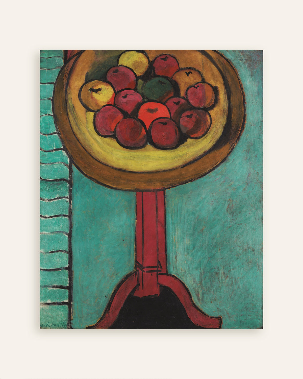 Póster de Cuenco de manzanas sobre una mesa (1916), de Henri Matisse, en miniatura