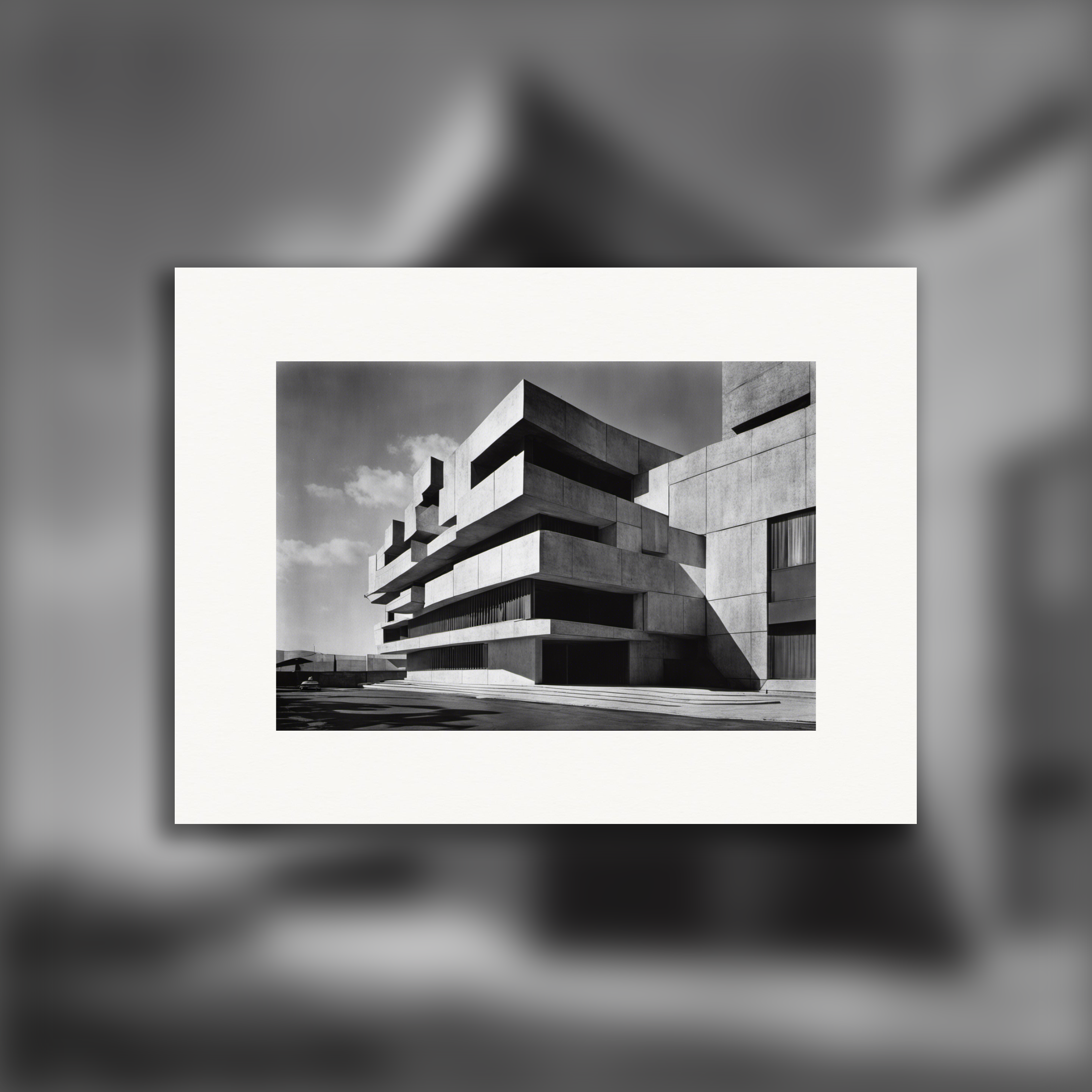 Fotografías abstractas basadas en elementos de la naturaleza y patrones geométricos, arquitectura brutalista - Póster