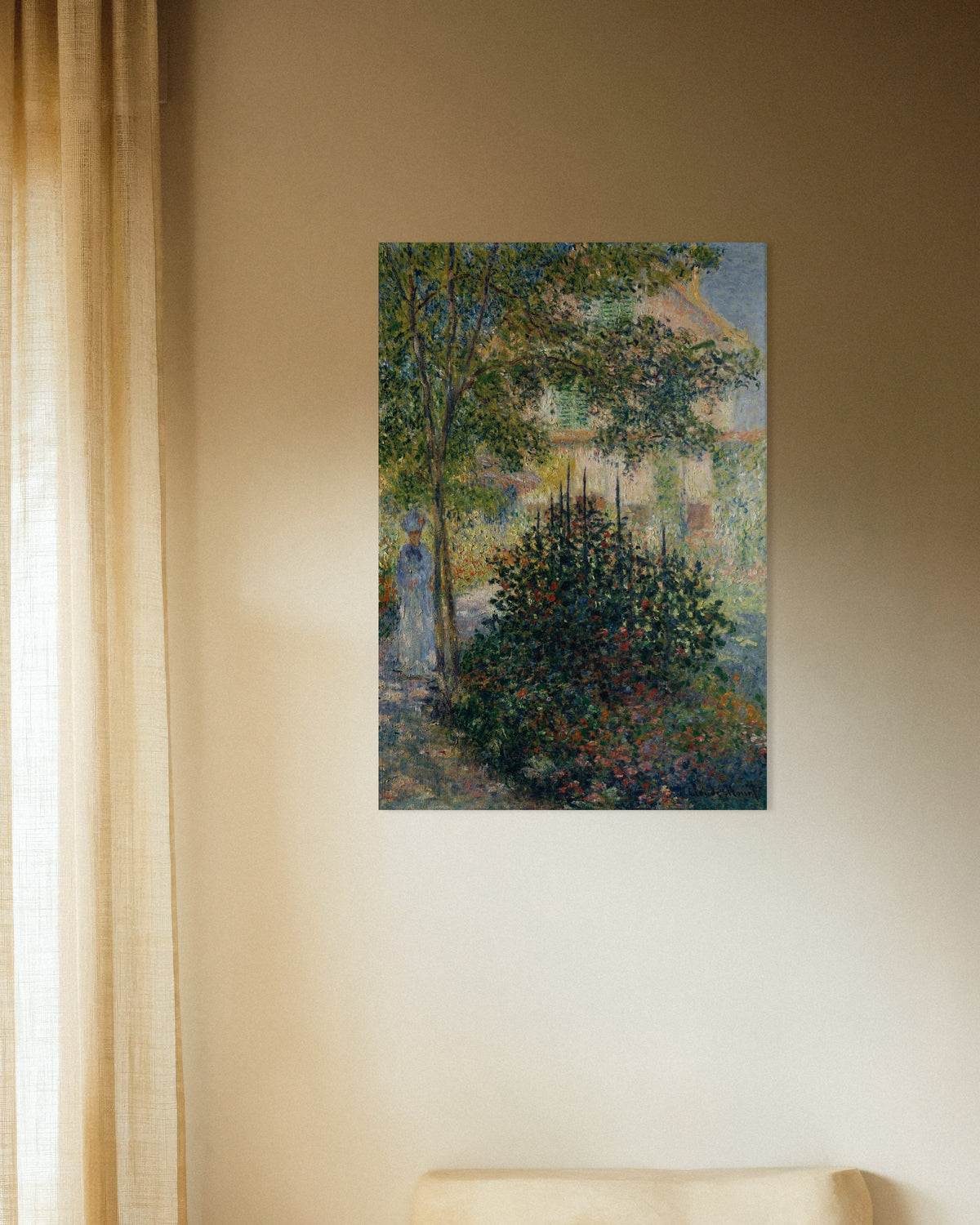Póster Camille Monet en el jardín de Argenteuil (1876), de Claude Monet