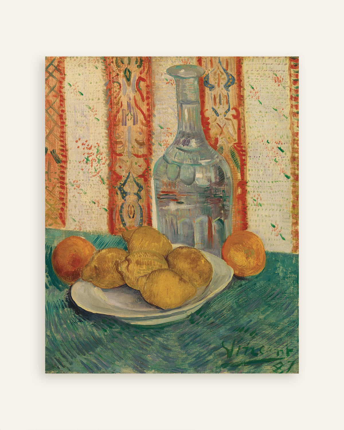 Póster de Jarra y plato con cítricos (1887), de Vincent van Gogh, miniatura