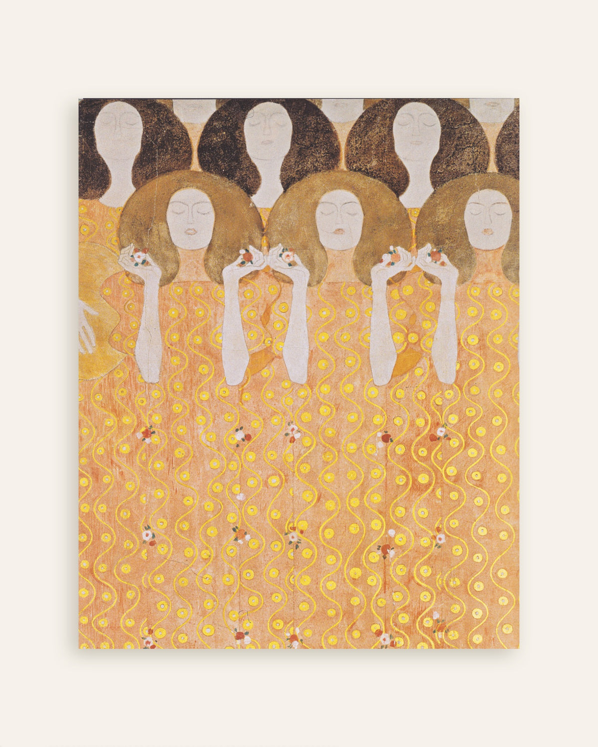 Póster Coro de los ángeles del paraíso, Friso de Beethoven (1902), de Gustav Klimt, miniatura