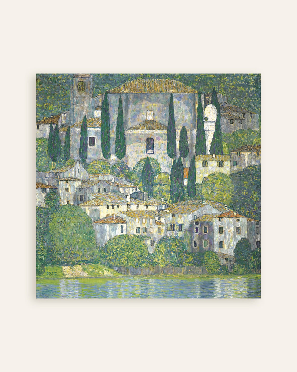 Póster Iglesia en Cassone (Paisaje con cipreses) (1913), de Gustav Klimt, miniatura