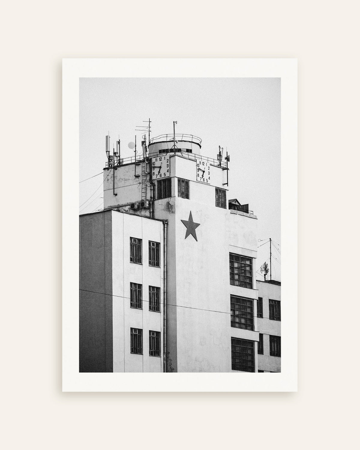 Póster «Torre del reloj con una estrella», miniatura
