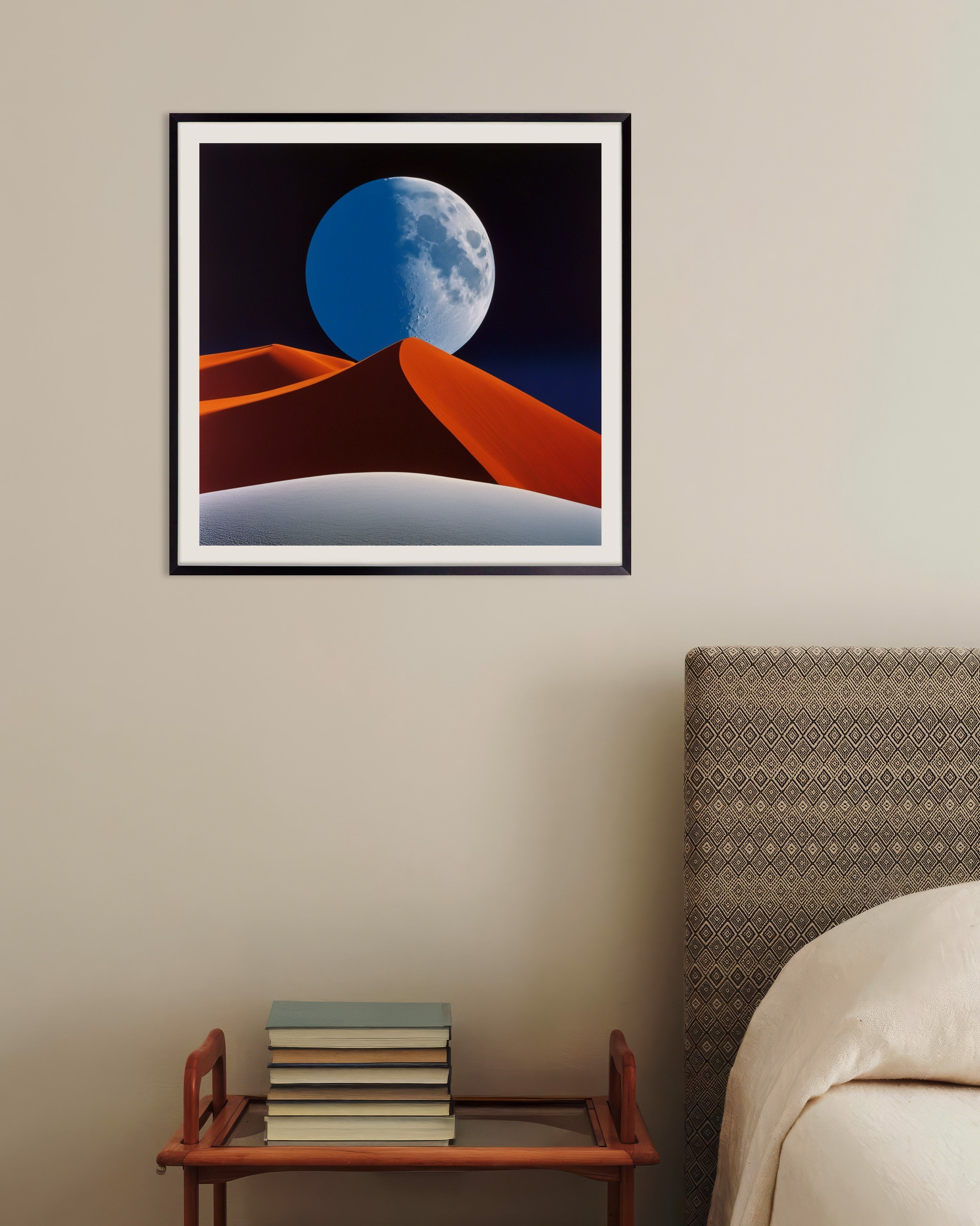 Poster of Colorful and abstract images, capturing geometric compositions in landscapes, Moon - Poster, with metal frame