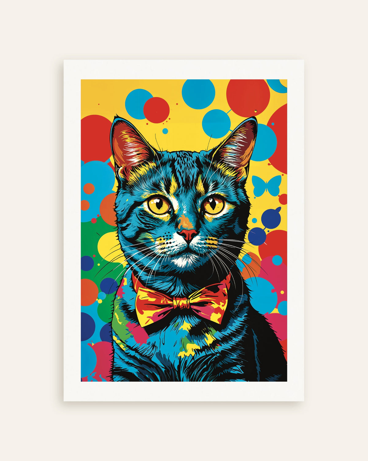 Póster de gato colorido, miniatura
